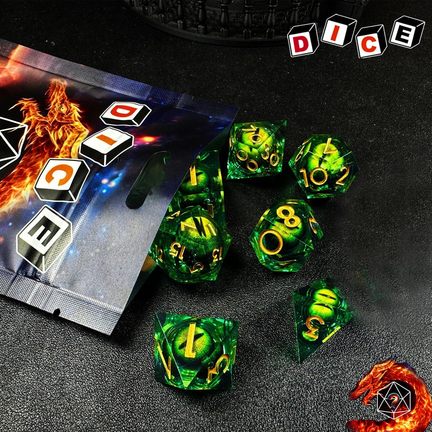 Conjunto de Dados de Resina HAOMEJA 7pcs Aleatorios para D&D