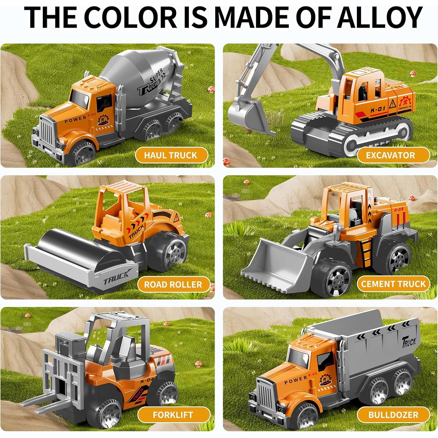 Juego de Camiones de Construcción NIPLOOOW con Alfombrilla 81x68cm