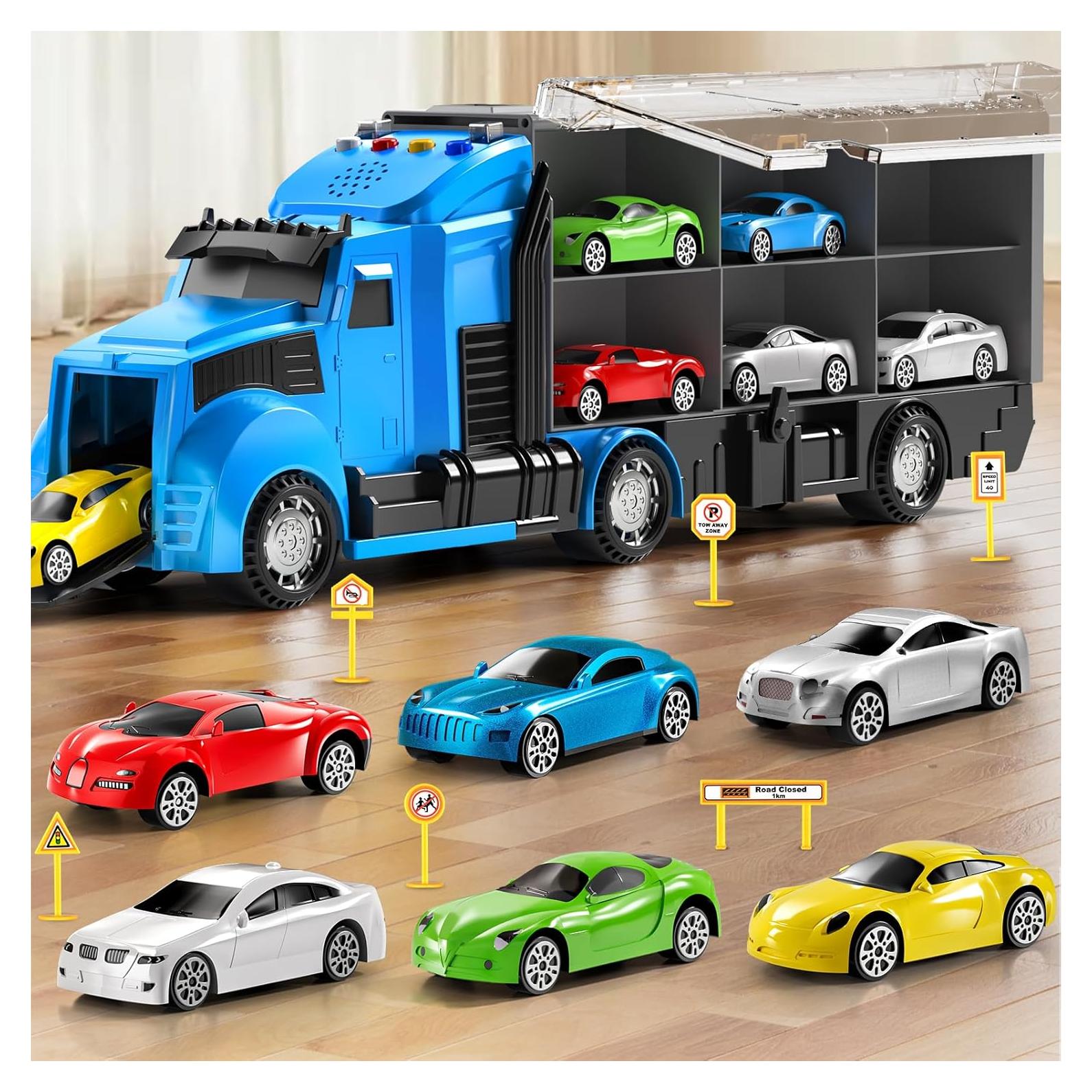 Juego de Camiones de Carreras NIPLOOOW con Alfombrilla 81x69cm