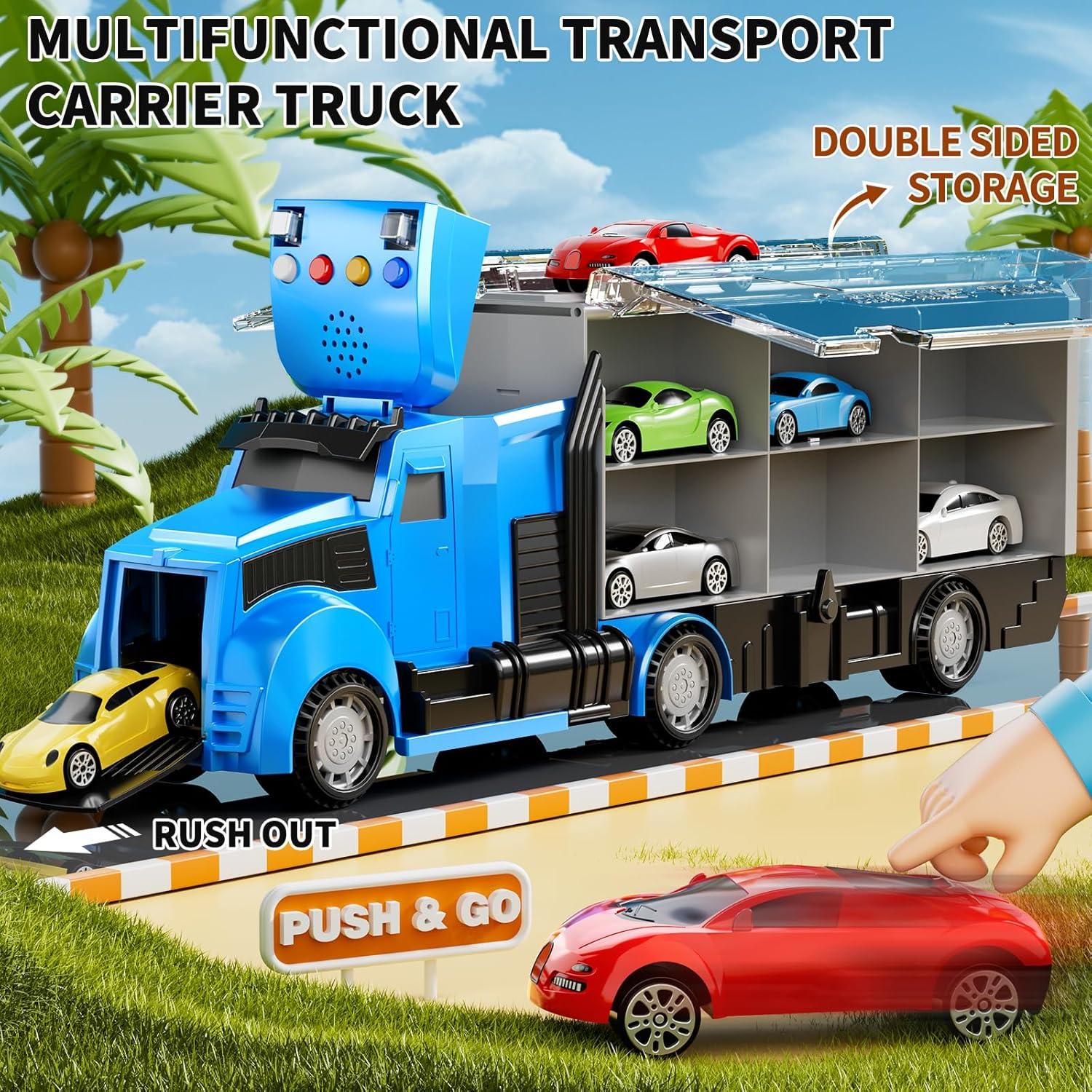 Juego de Camiones de Carreras NIPLOOOW con Alfombrilla 81x69cm