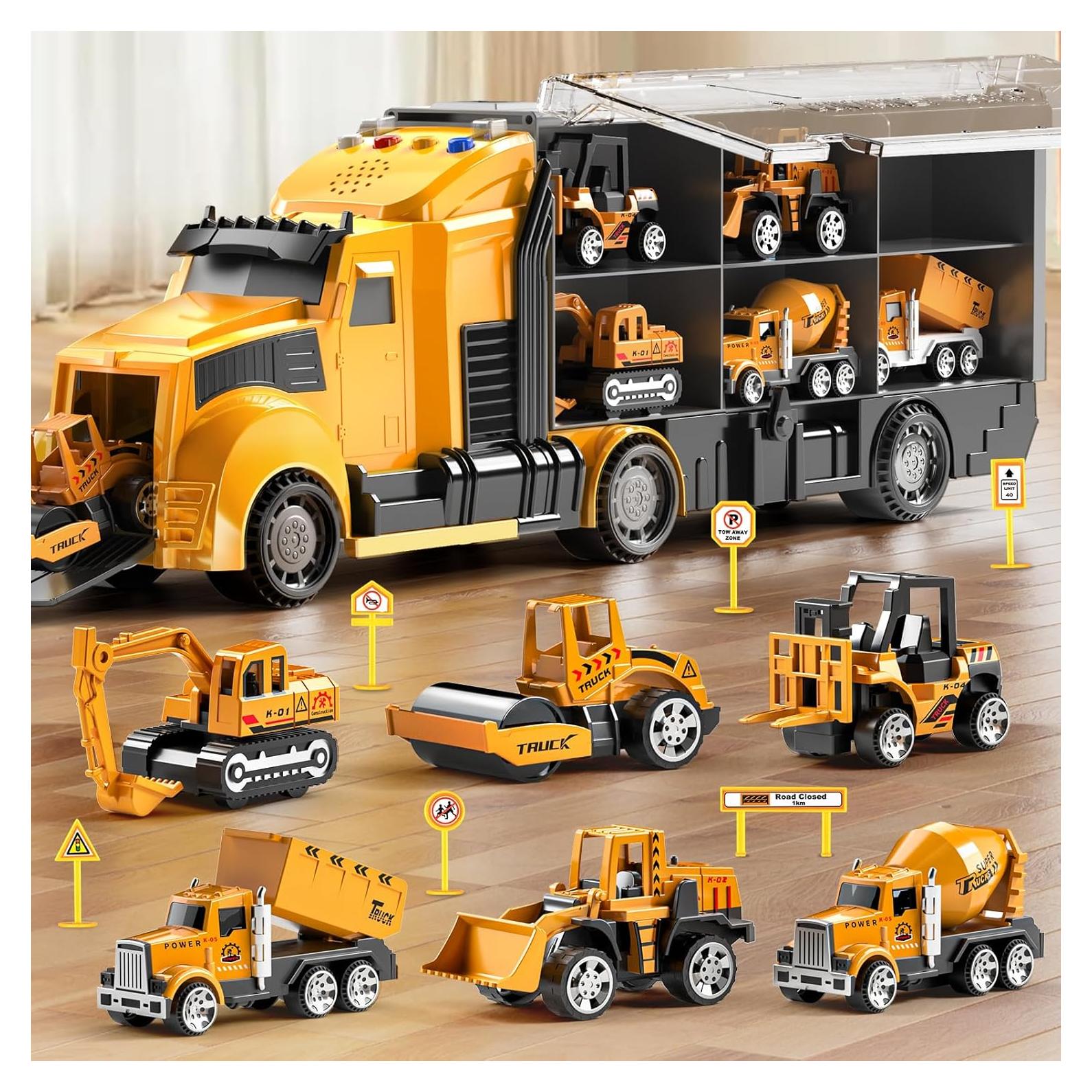 Juego de Camiones de Construcción NIPLOOOW con Alfombrilla