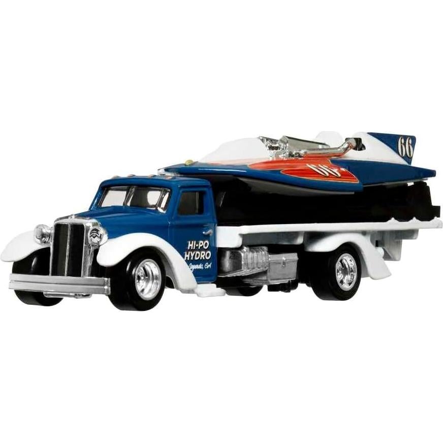 Hot Wheels Camión de Transporte y Vehículo de Carrera 1:64