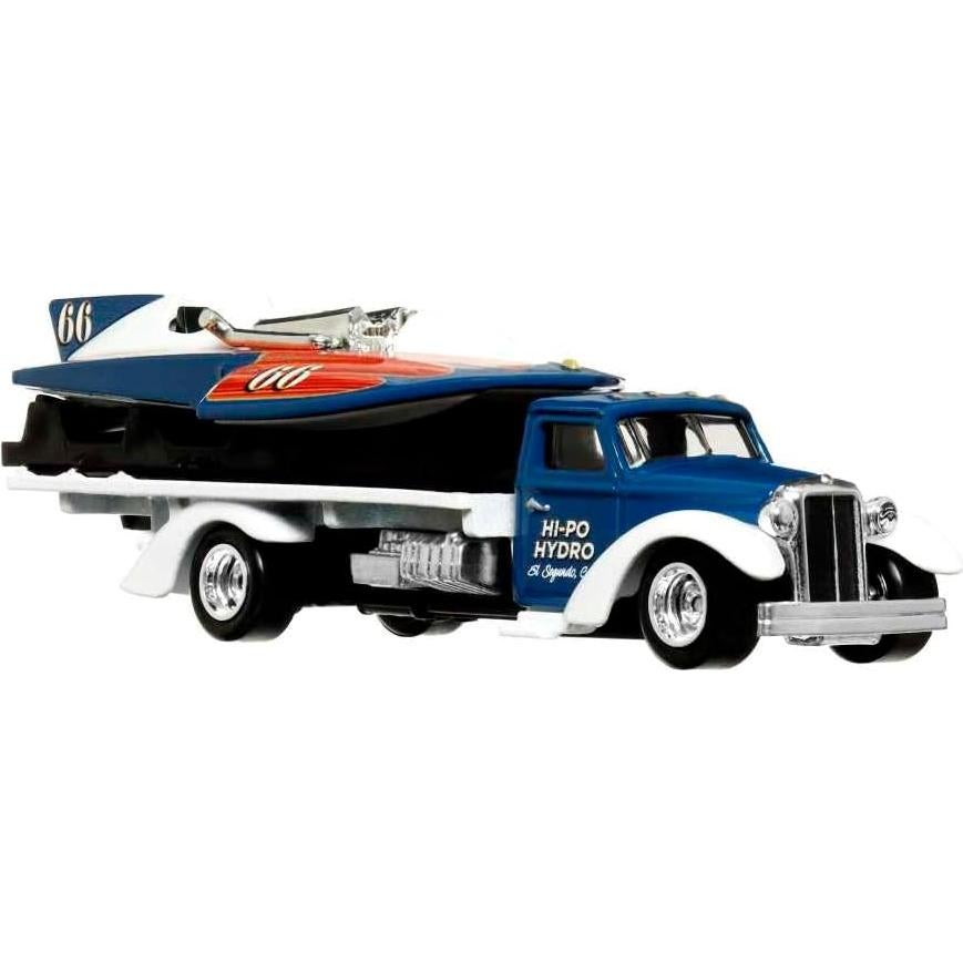 Hot Wheels Camión de Transporte y Vehículo de Carrera 1:64