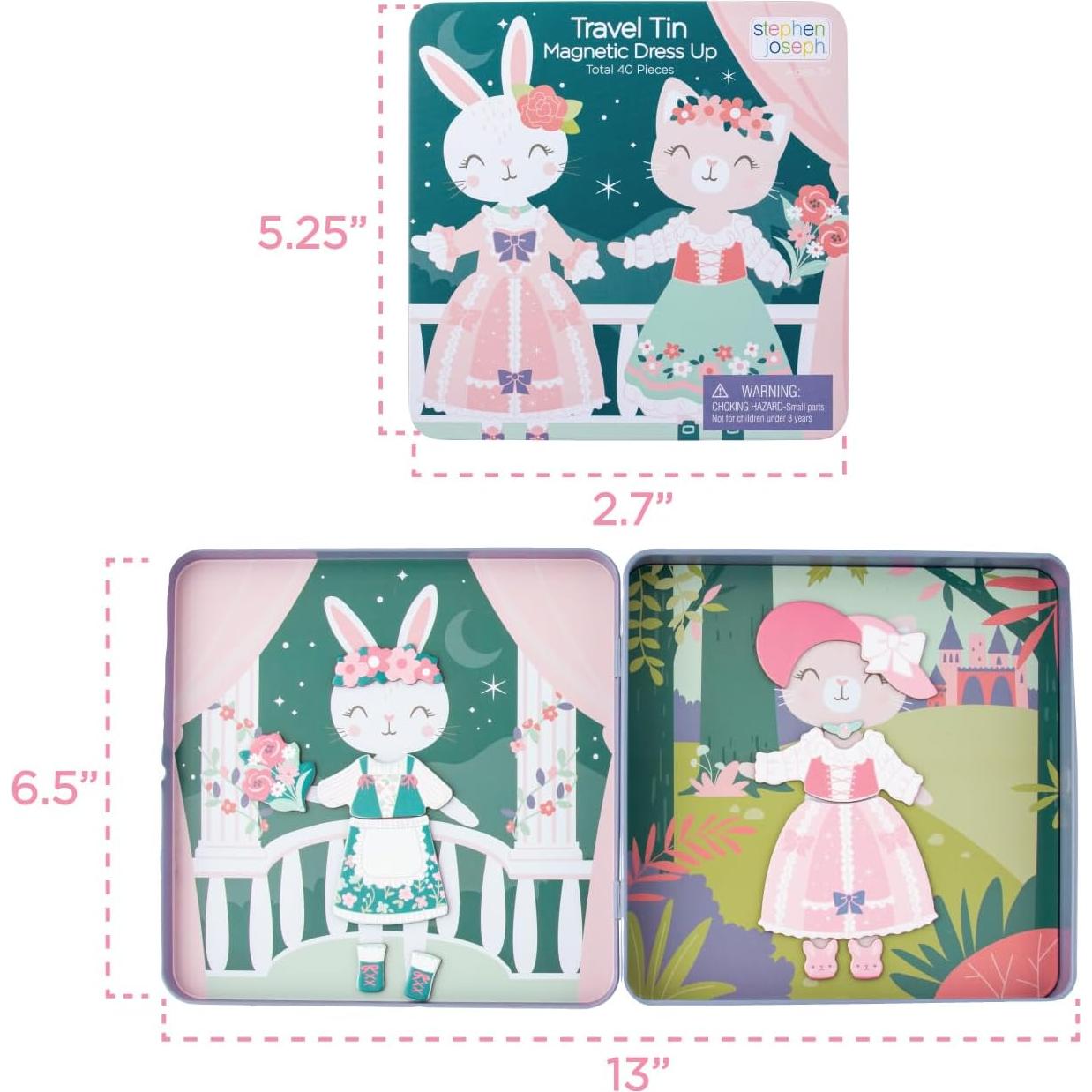 Lata de Viaje Magnética Stephen Joseph Conejo y Gato 40 Piezas