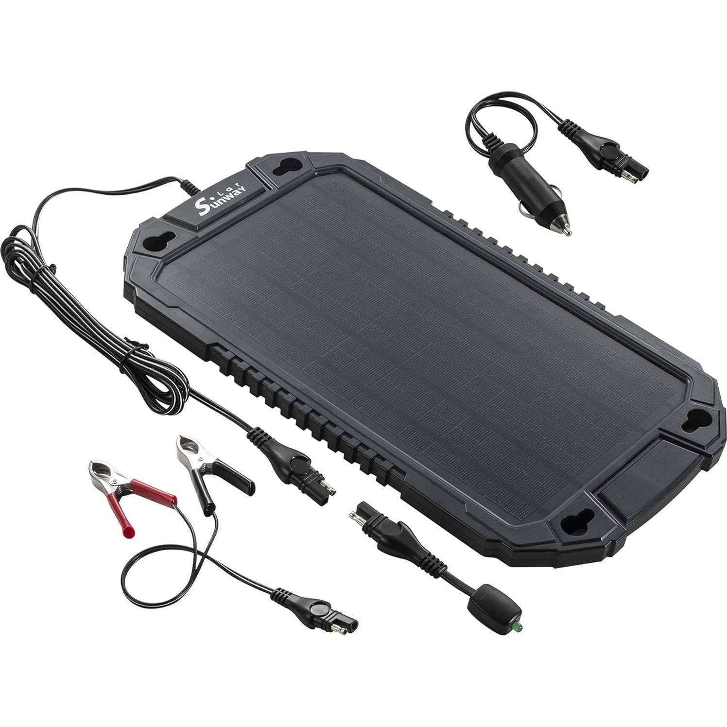 Cargador Solar Sunway 8W 12V para Baterías de Vehículos