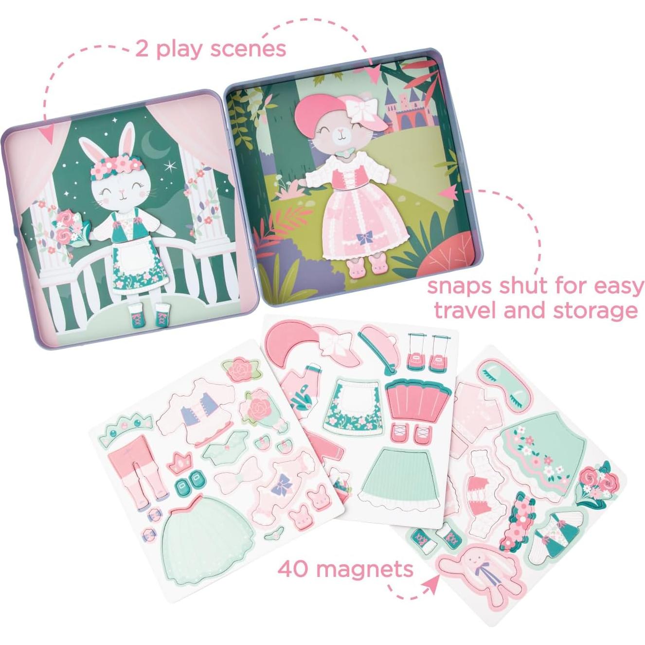 Lata de Viaje Magnética Stephen Joseph Conejo y Gato 40 Piezas