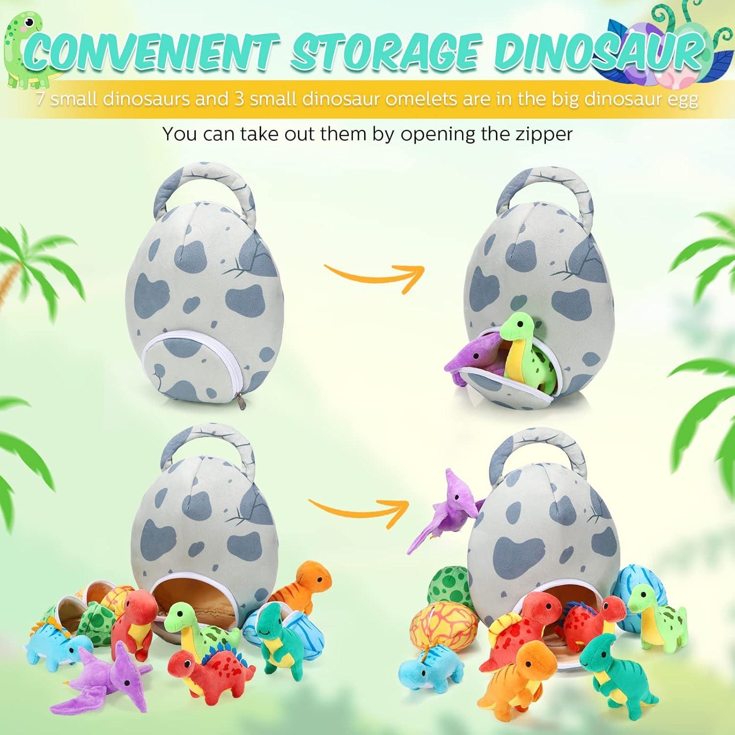 Set de Peluches de Dinosaurio Zhanmai 11 Piezas para Fiesta