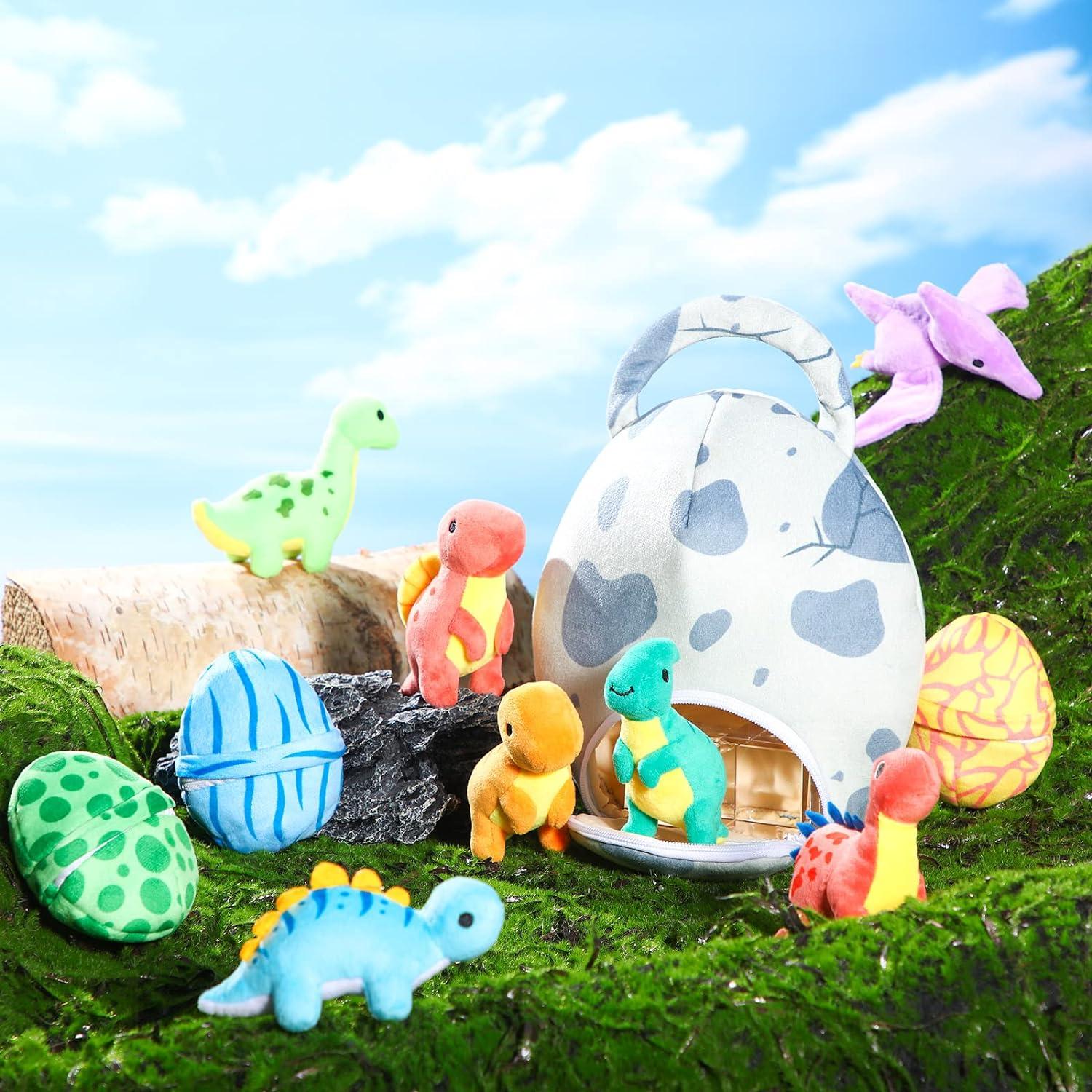 Set de Peluches de Dinosaurio Zhanmai 11 Piezas para Fiesta