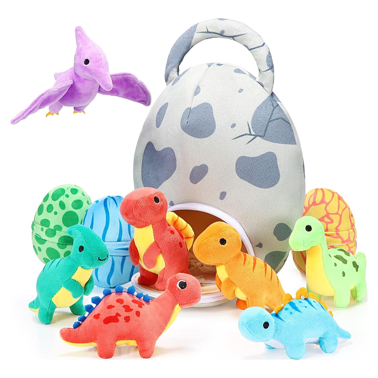 Set de Juguetes de Peluche Dinosaurio Zhanmai 11 Pcs Clásico