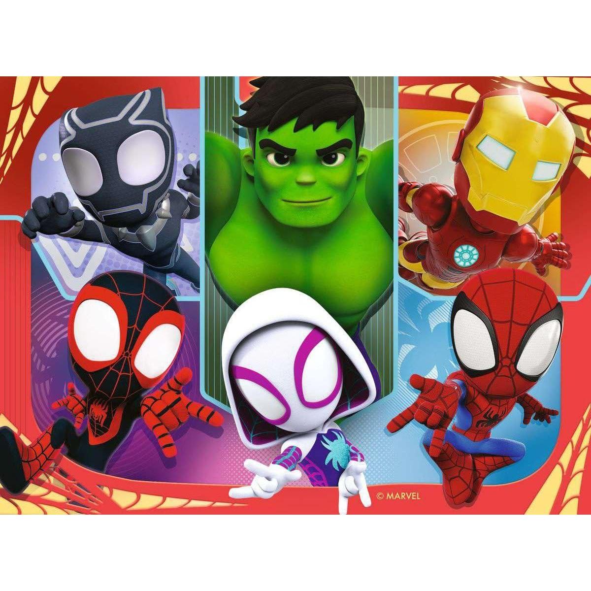 Ravensburger - Spidey and His Amazing Friends Marvel Puzzle Set, 4 Puzzles (12, 16, 20, 24 Pieces), Children's Puzzle for 3+ Years, 70x50cm