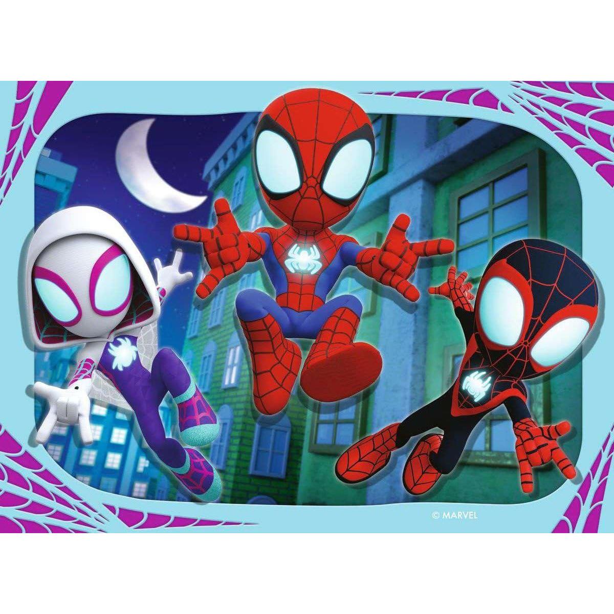 Ravensburger - Spidey and His Amazing Friends Marvel Puzzle Set, 4 Puzzles (12, 16, 20, 24 Pieces), Children's Puzzle for 3+ Years, 70x50cm