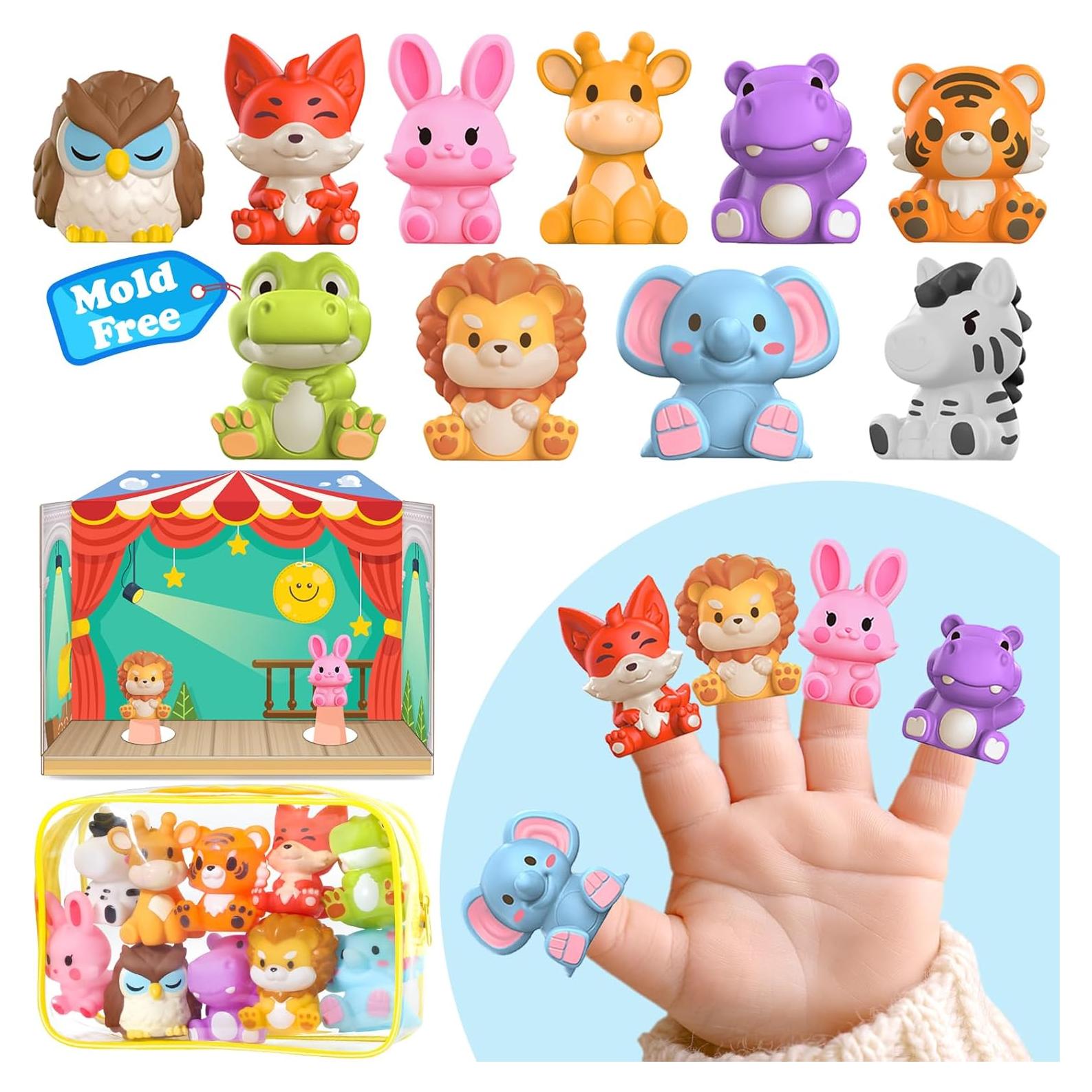 Títeres de Dedo de Animales de Safari Oriate 10 Pcs