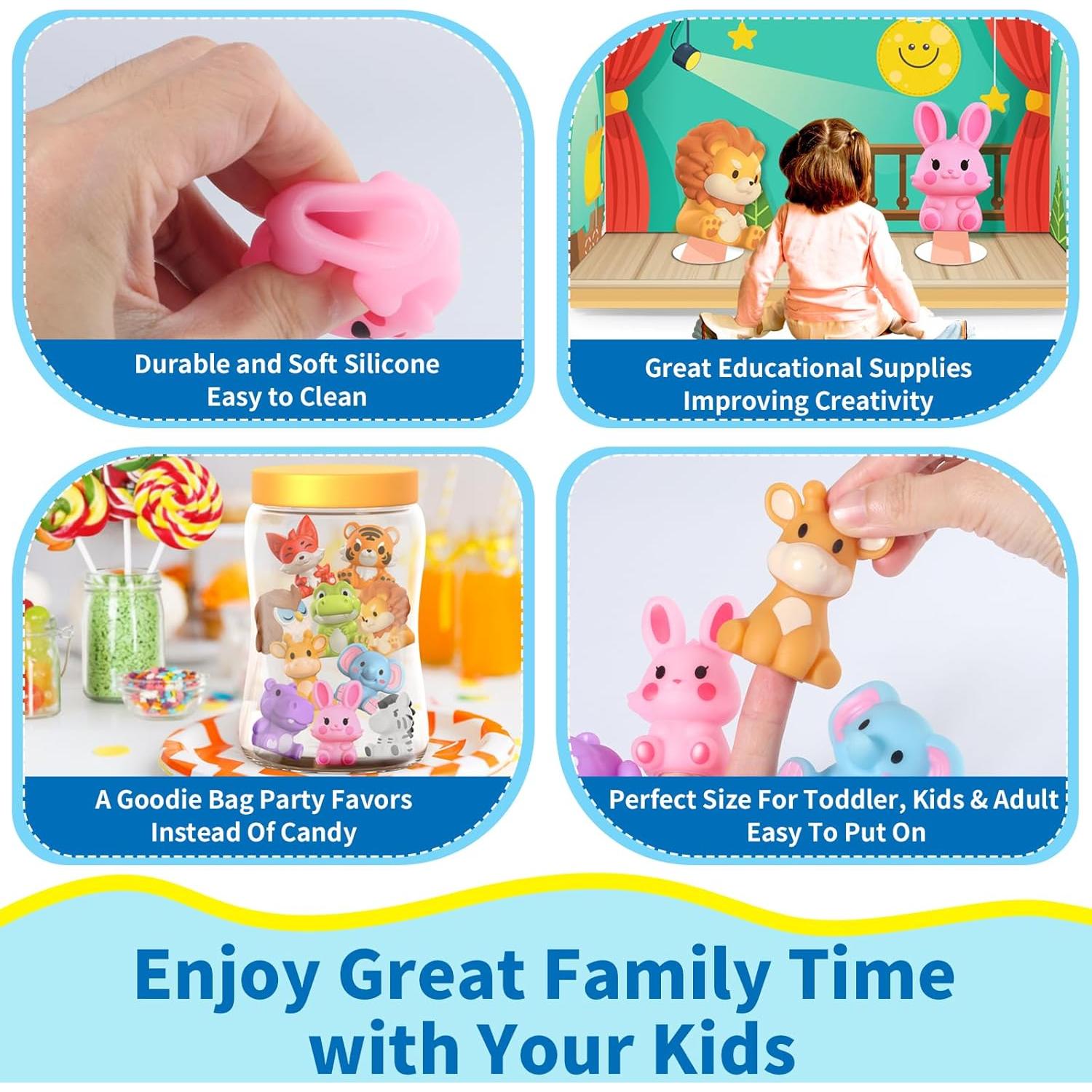 Títeres de Dedo de Animales de Safari Oriate 10 Pcs