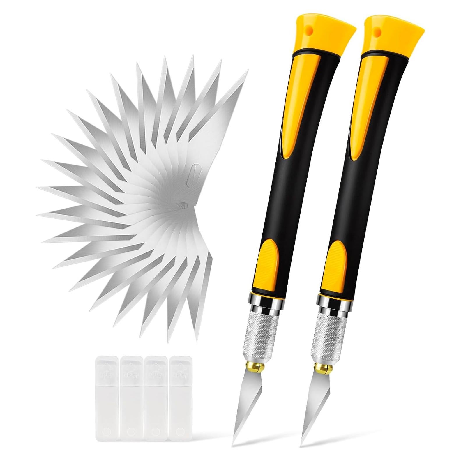 Conjunto de cuchillos de hobby WRAPXPERT 2PCS con 20 cuchillas