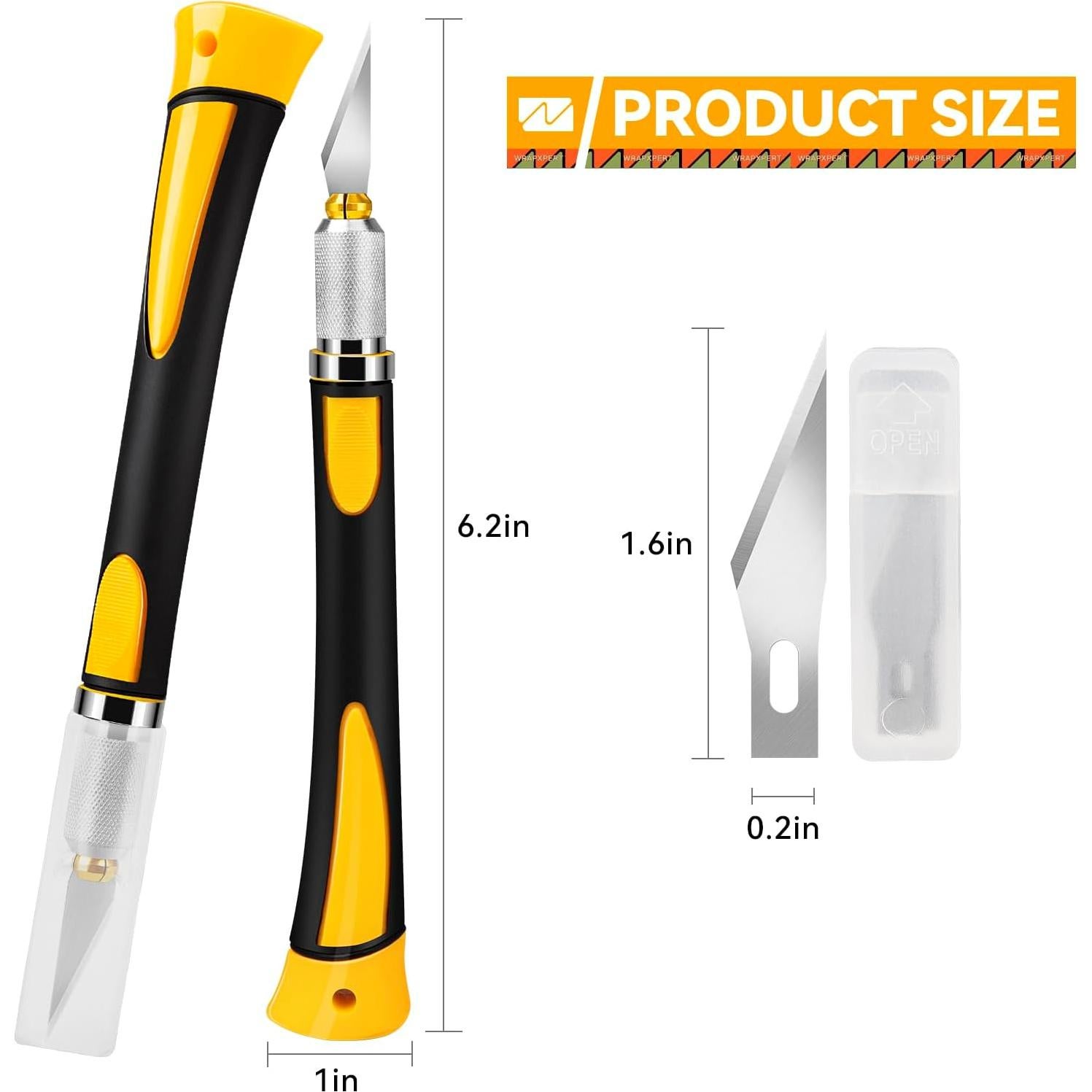 Conjunto de cuchillos de hobby WRAPXPERT 2PCS con 20 cuchillas