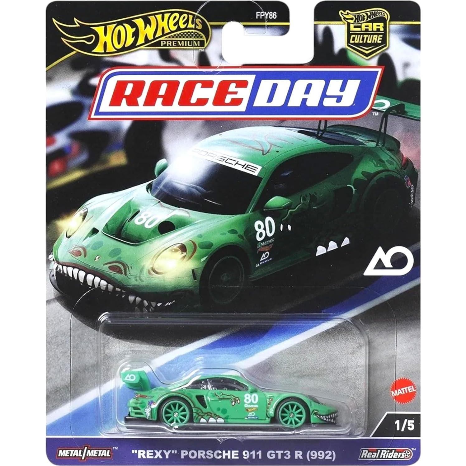 Colección de coches de carrera Hot Wheels - 5 modelos de metal