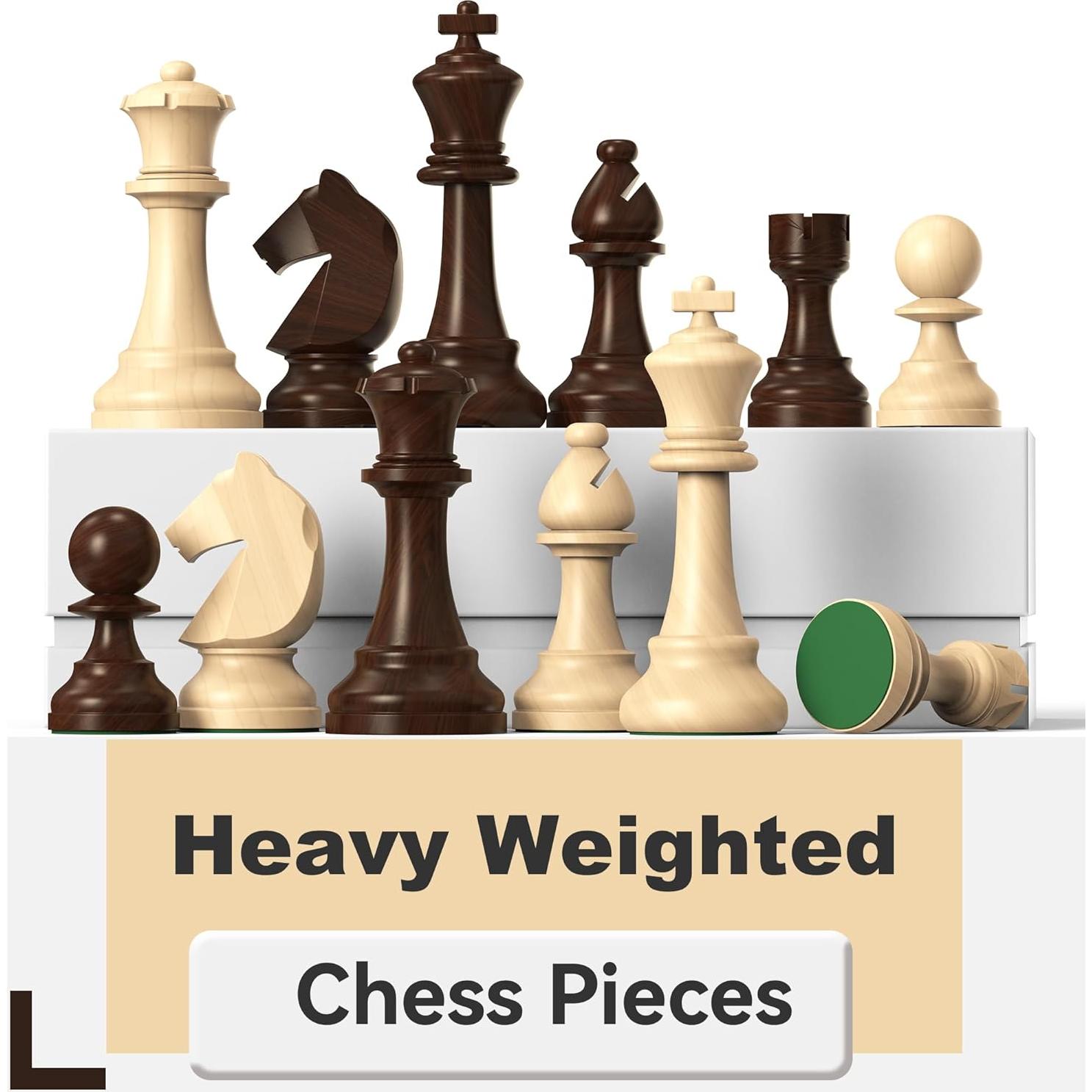 Juego de Ajedrez de Madera Grande Doowroodni Rey 9.53 cm