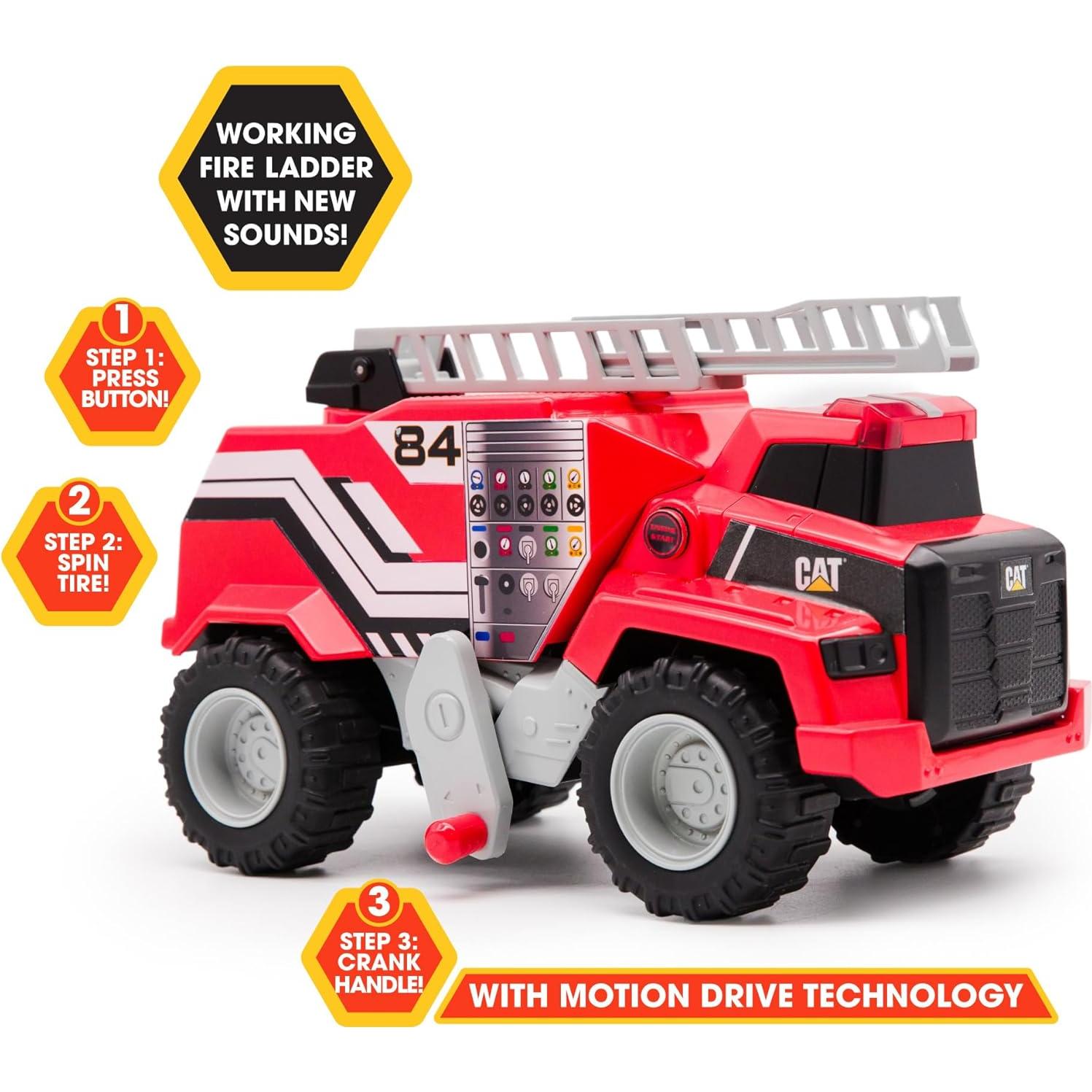 Camión de Bomberos CAT Power Haulers 29 cm, Luces y Sonidos