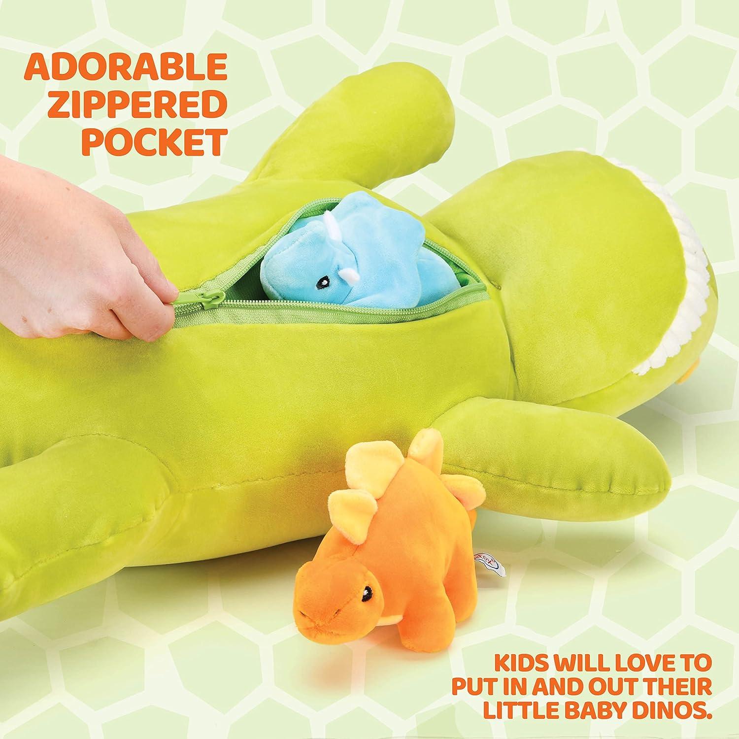 Dinosaurio Stegosaurus Prextex 38 cm con 3 peluches