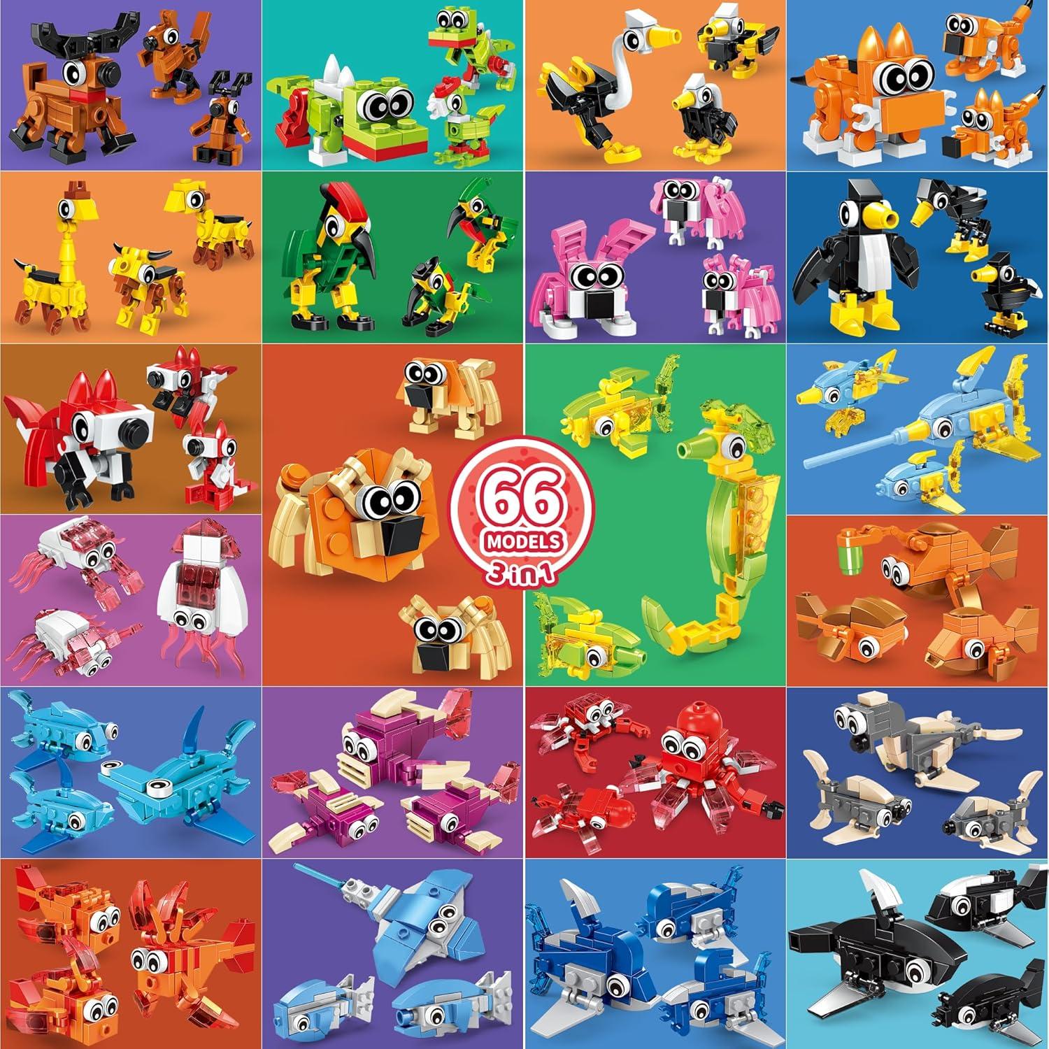 Paquete de 22 Juguetes de Construcción de Animales Zitetbolo