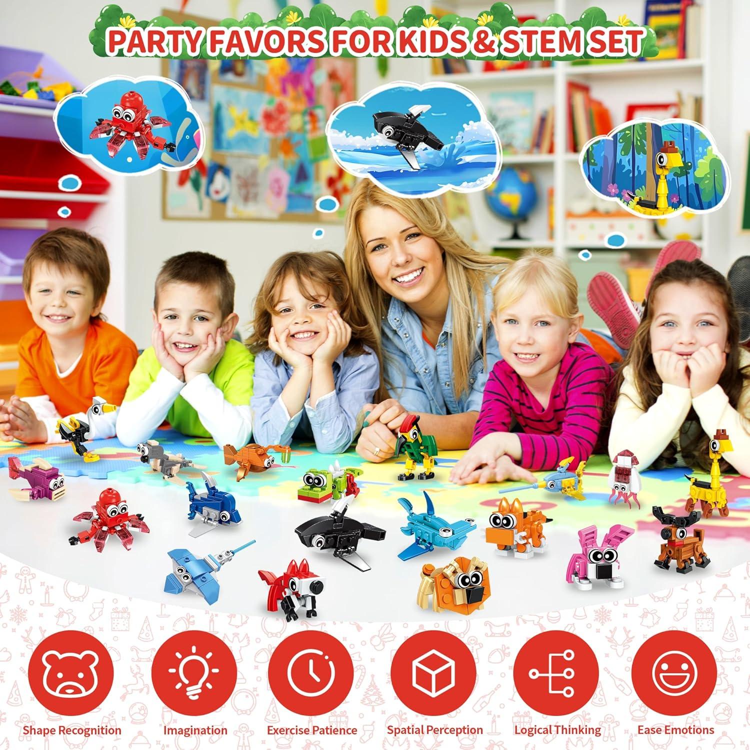 Paquete de 22 Juguetes de Construcción de Animales Zitetbolo