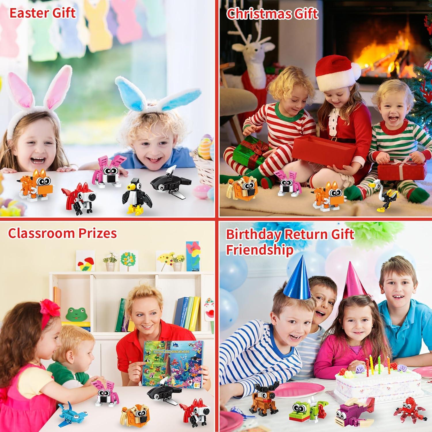 Paquete de 22 Juguetes de Construcción de Animales Zitetbolo