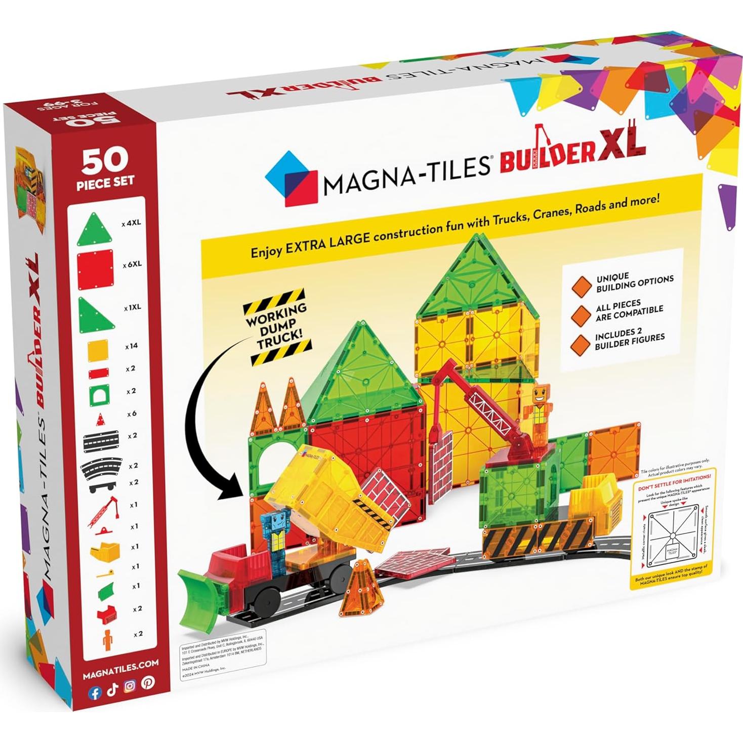 Set de Construcción Magnético MAGNA-TILES Constructor XL 50 Piezas