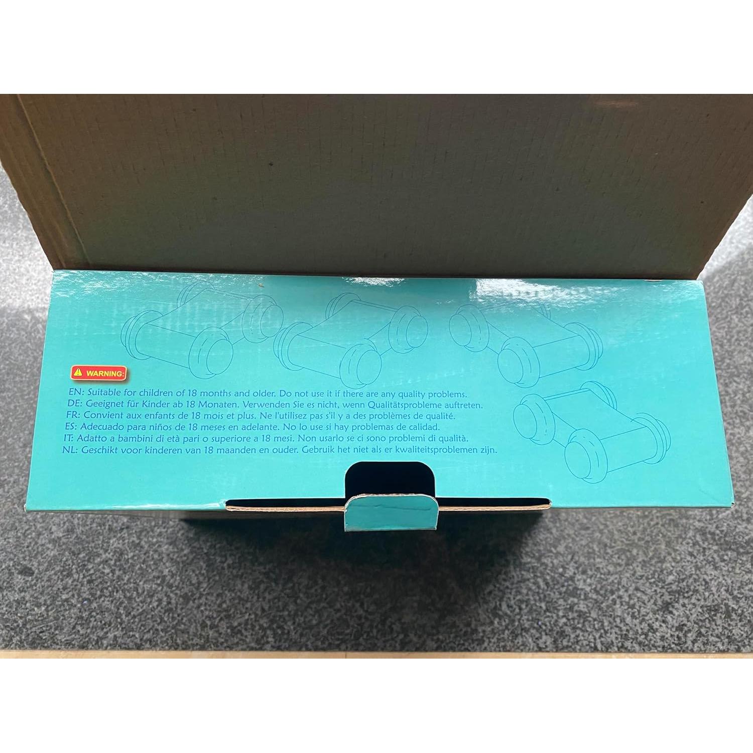 TOWO Rampa de Coche de Madera Pura - 4 Coches Incluidos