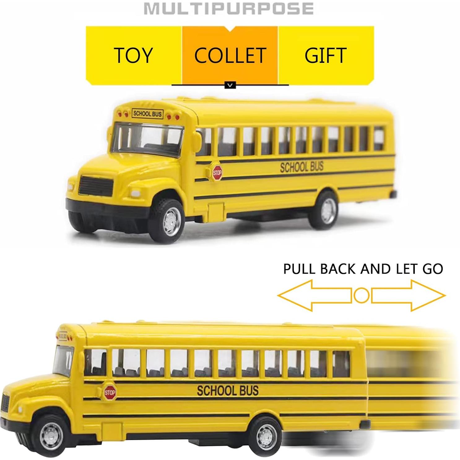 Paquete de 2 Autobuses Escolares Amarillos Weilaga 13.97 cm