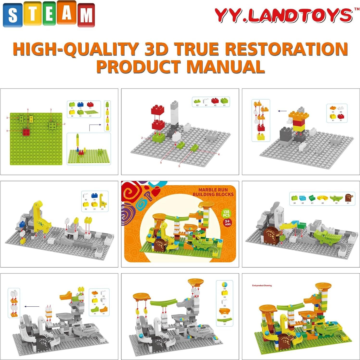 Carrera de Canicas de Dinosaurios YY LANDTOYS 138 Piezas