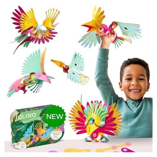 Juego de Construcción Magnético Clixo Aves Tropicales 42 Piezas