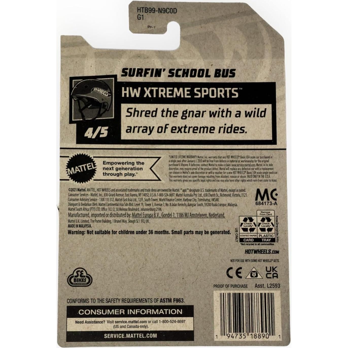 Autobús Escolar Surfero Matchbox 1:64 Mattel 2021