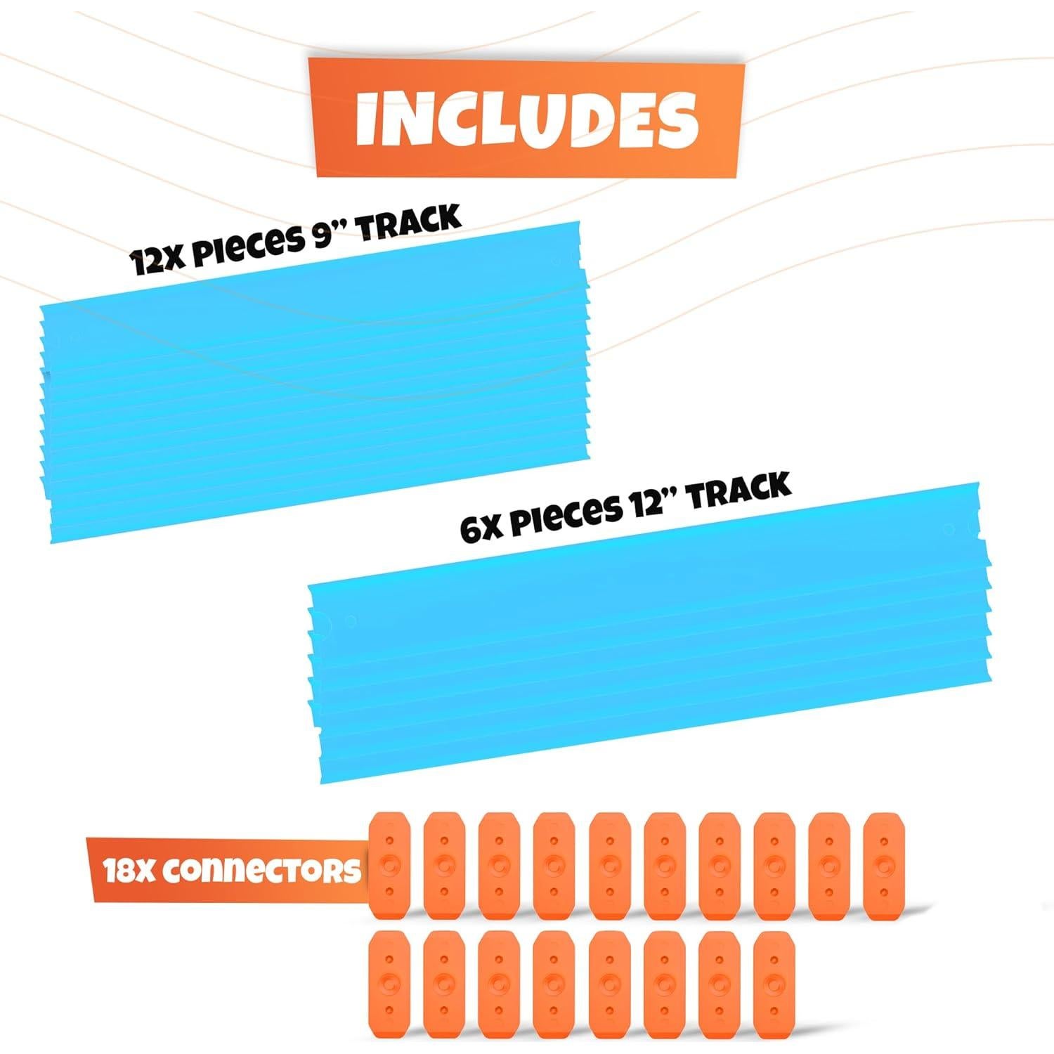 Juego de Pistas de Reemplazo Hot Wheels 36 Piezas Azul