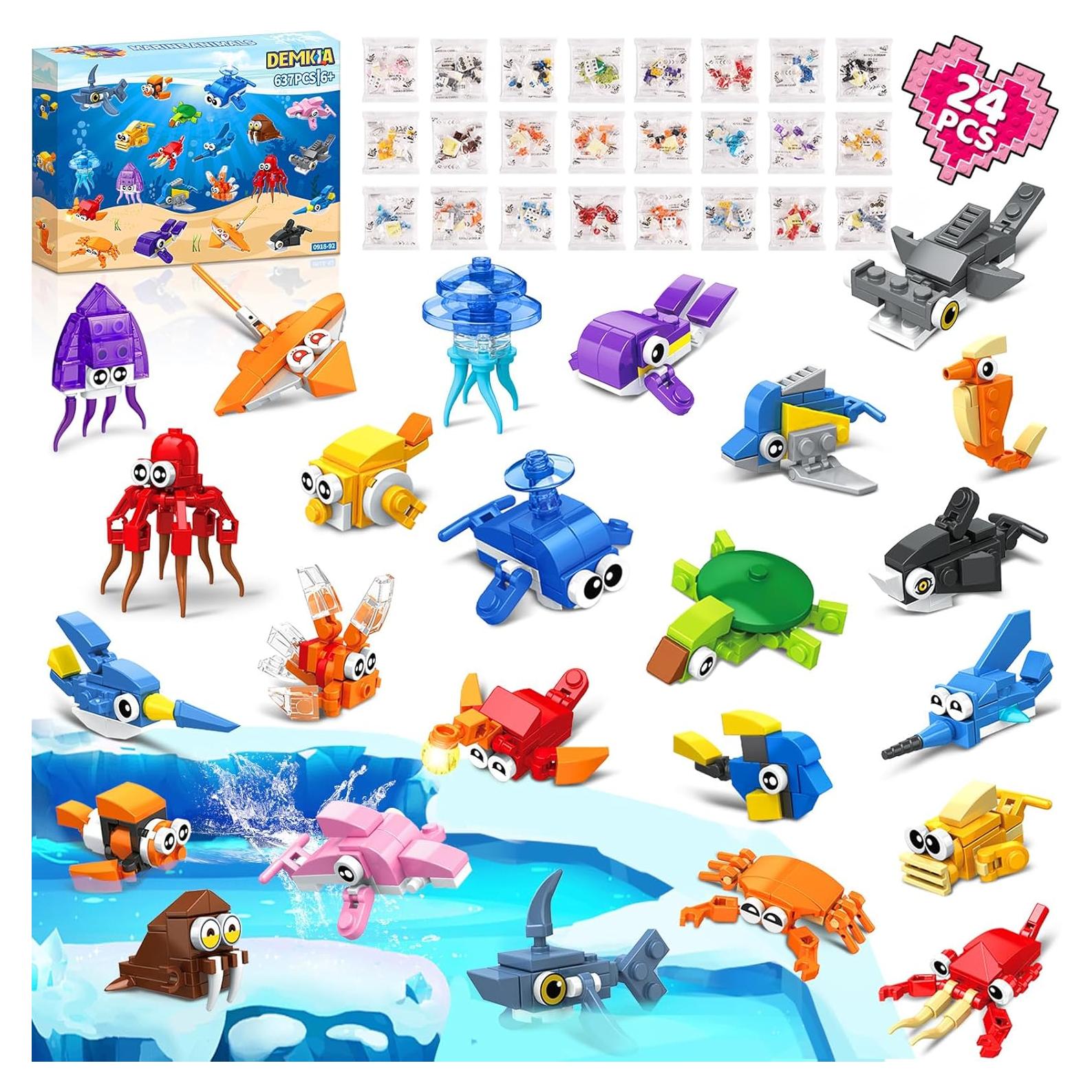 24 Paquetes de Juguetes de Animales Marinos Demkia 24en1