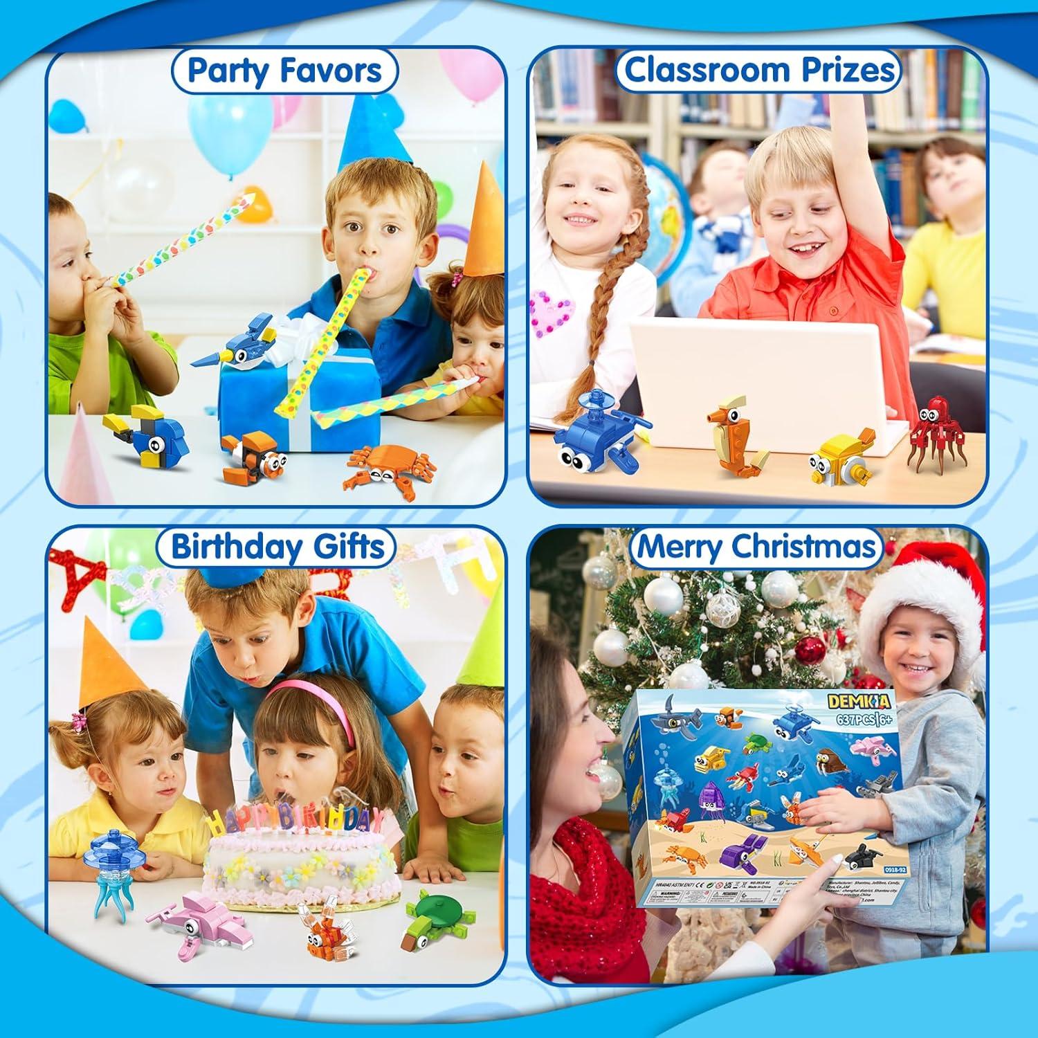 24 Paquetes de Juguetes de Animales Marinos Demkia 24en1