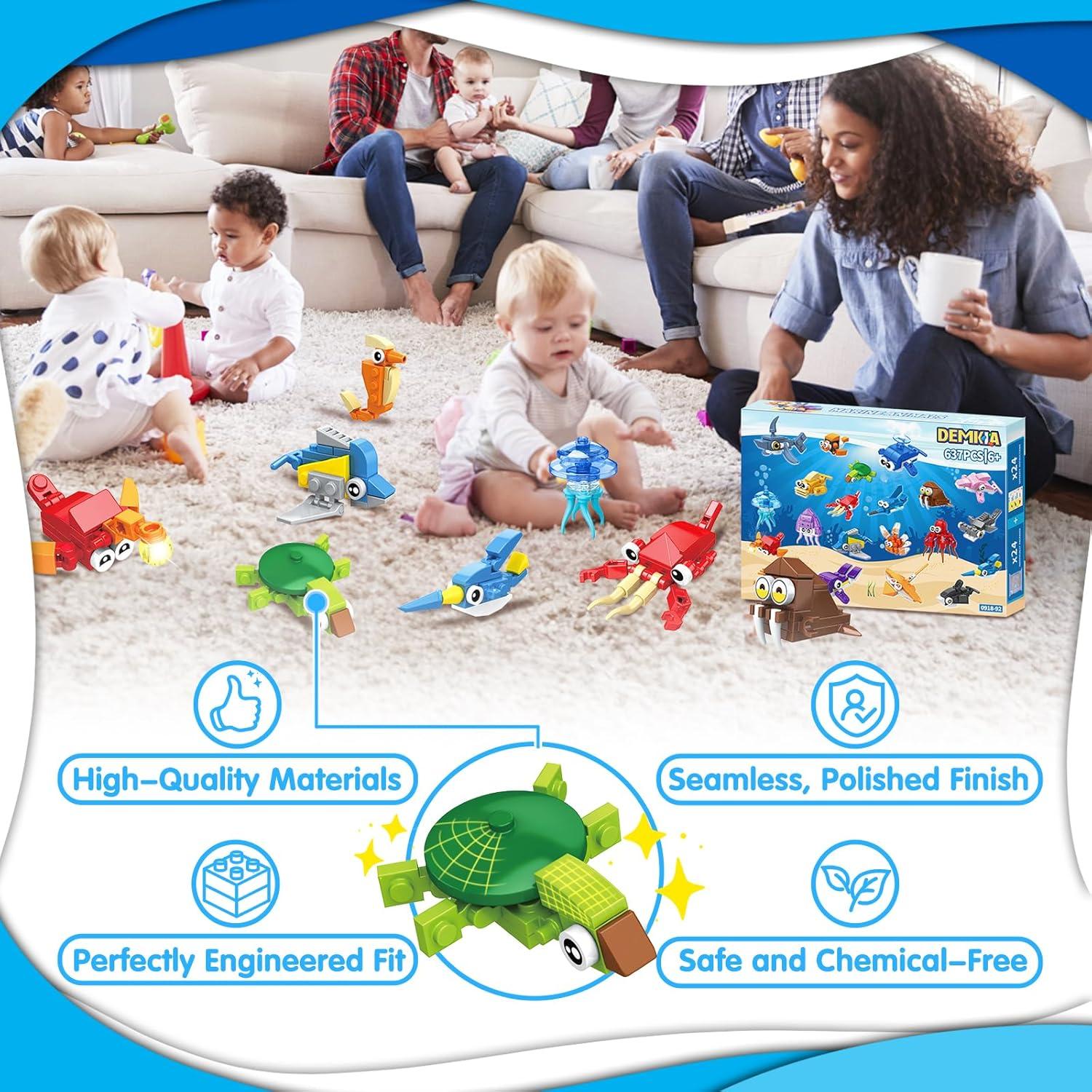 24 Paquetes de Juguetes de Animales Marinos Demkia 24en1