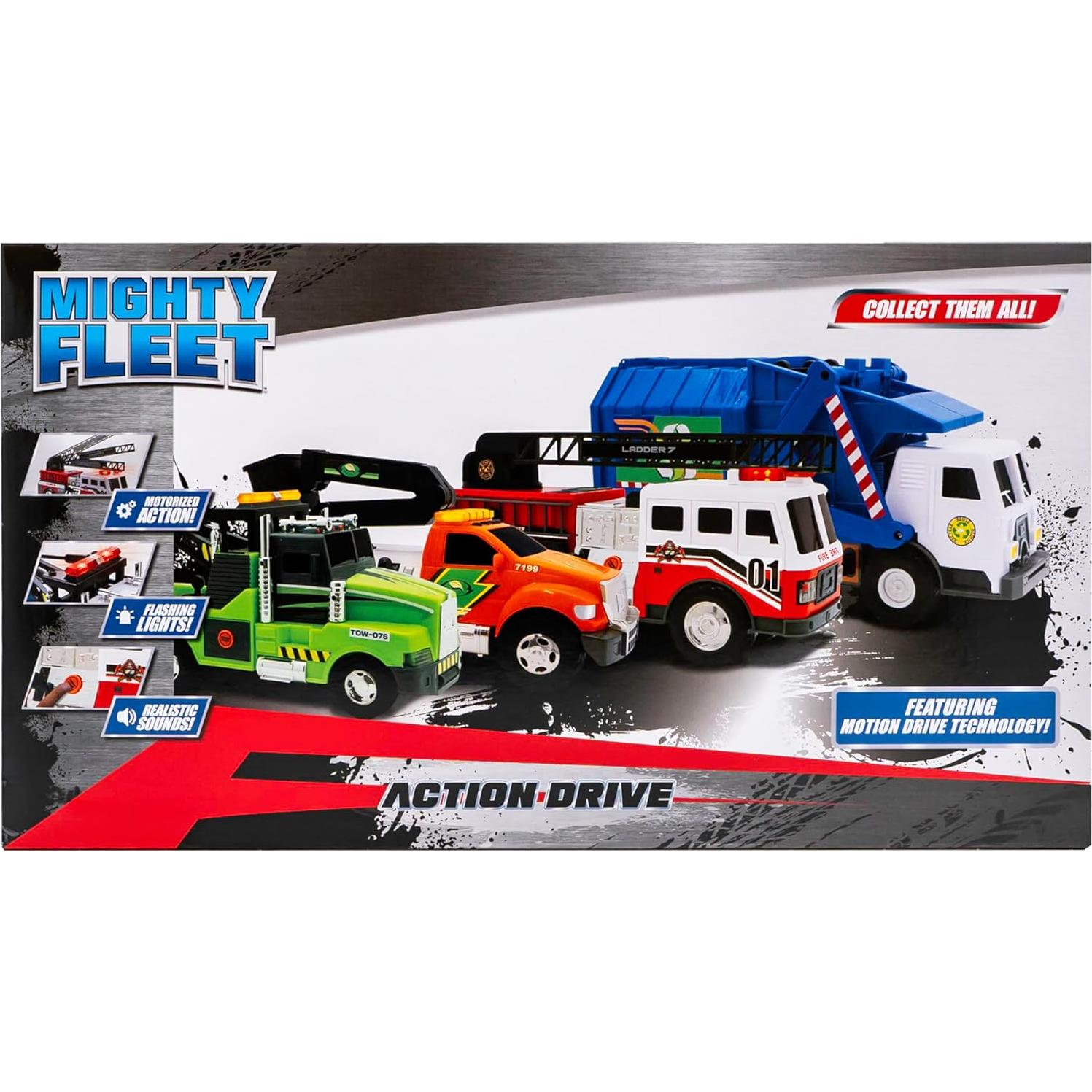 Camión de Basura Action Drive Mighty Fleet 40,64 cm Interactivo