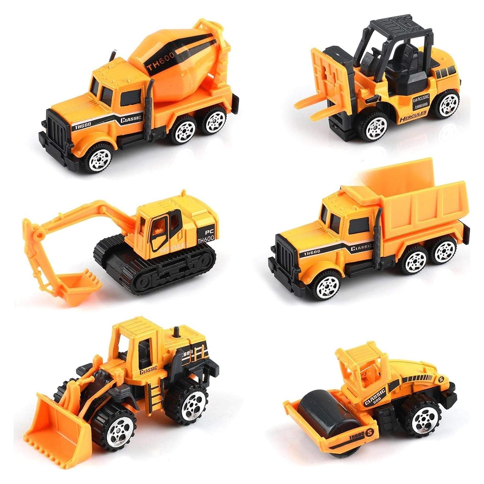 QAPIZM 6PCS Vehículos de Construcción Mini Juguetes para Niños