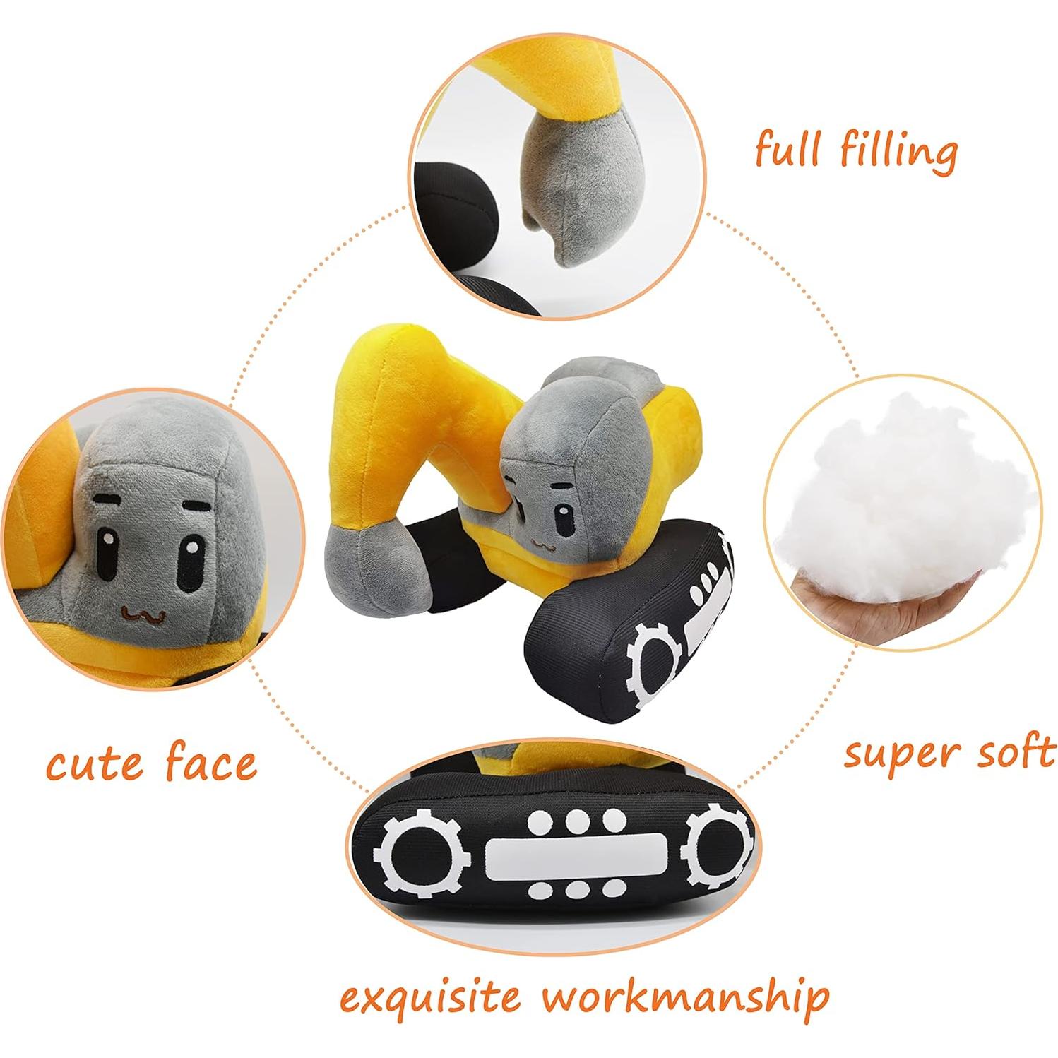 Excavadora de Peluche YONLIT 27,94 cm Suave y Linda