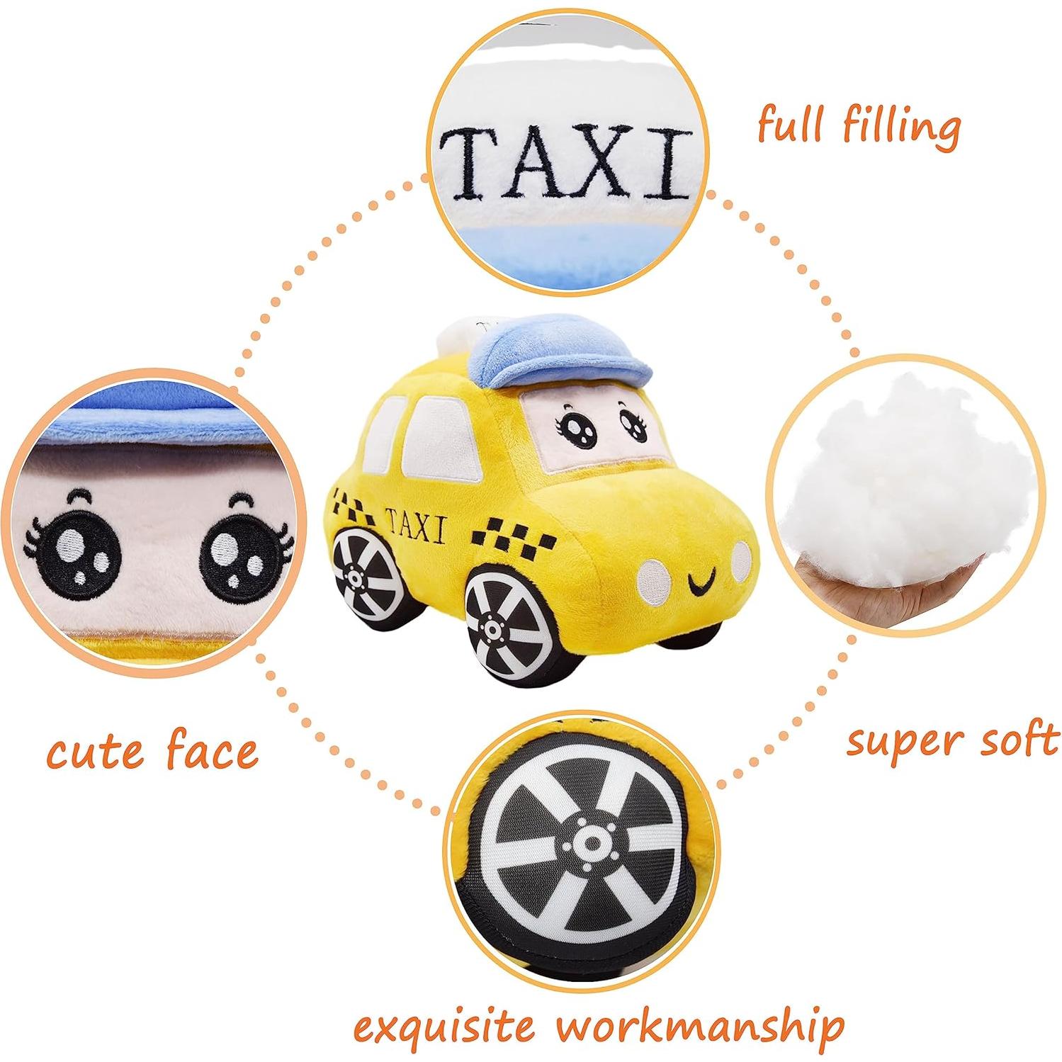 Taxi de Peluche YONLIT 26.9 cm Suave y Esponjoso