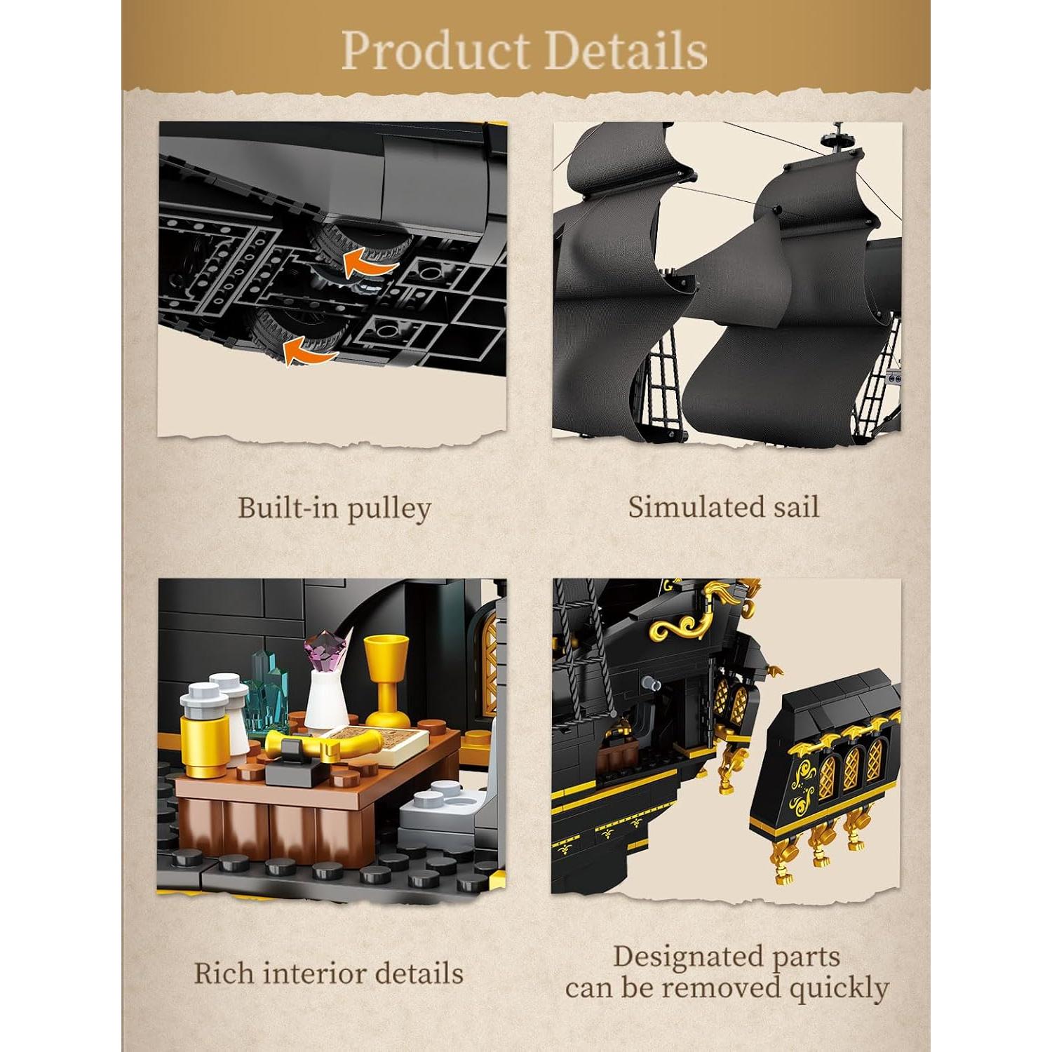 Barco Pirata Diablo Negro SEMKY 2076 Piezas Construcción