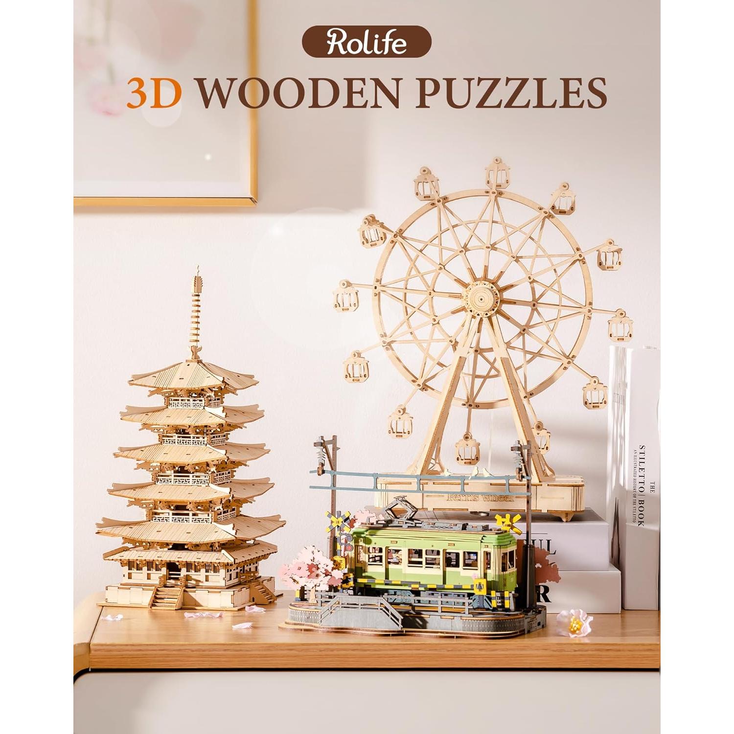 Kit de Modelo 3D de Madera Rolife Pagoda Retro 275 Piezas