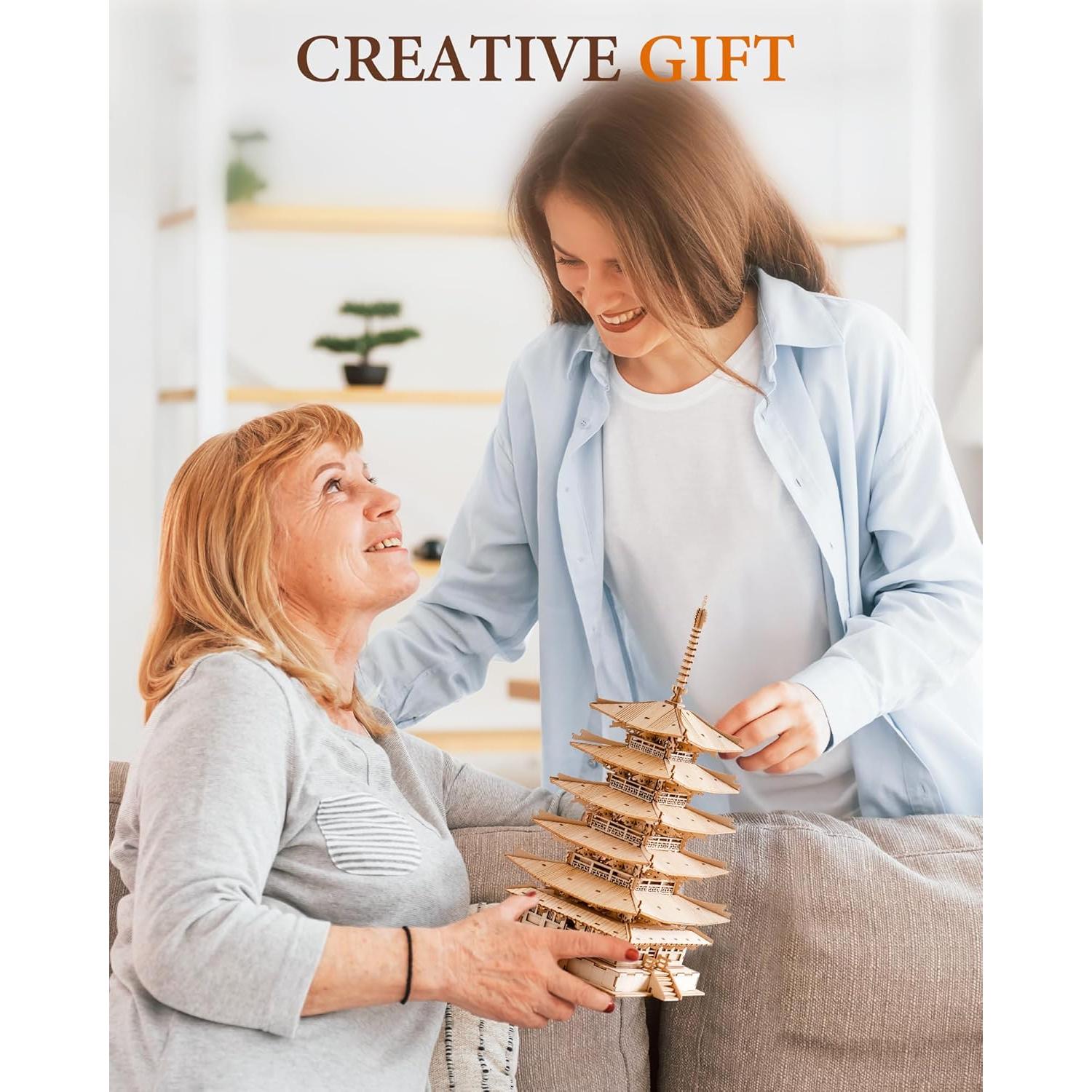 Kit de Modelo 3D de Madera Rolife Pagoda Retro 275 Piezas