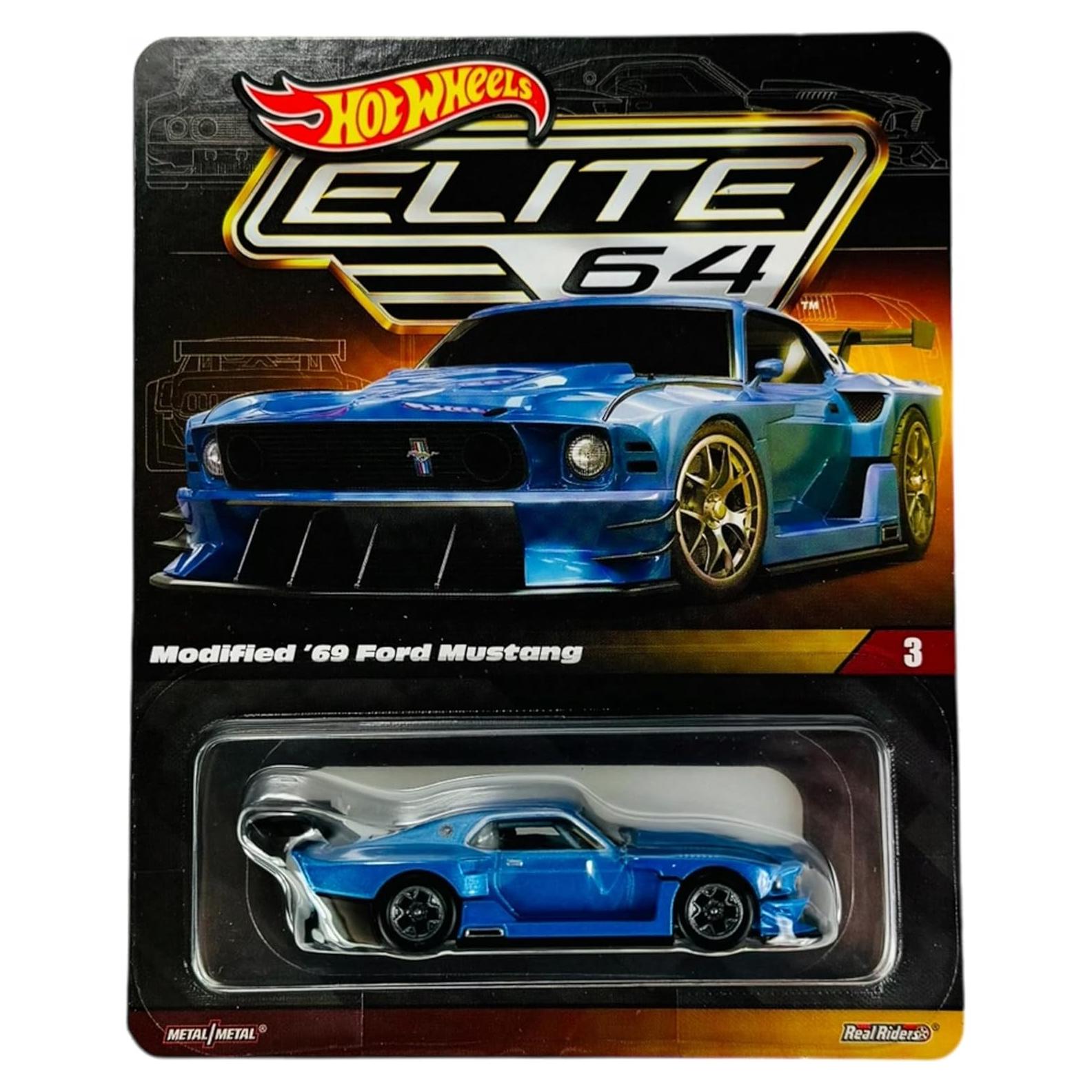 Hot Wheels Elite 64 Modificado '69 Ford Mustang Azul Acapulco