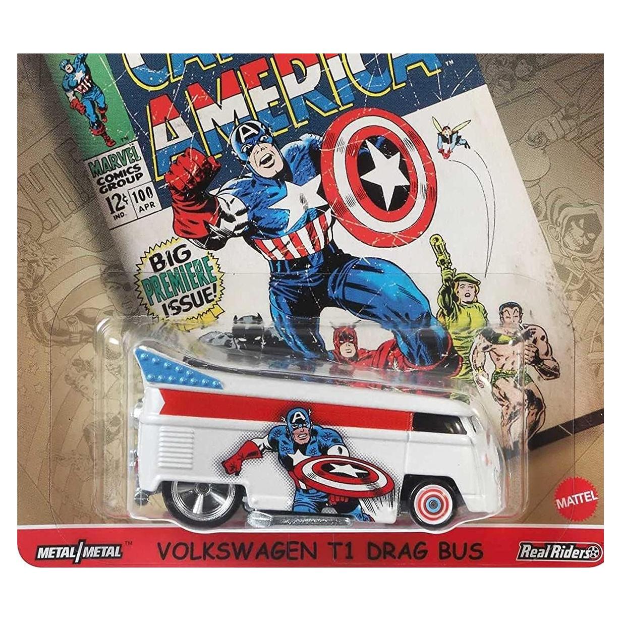 Hot Wheels Volkswagen T1 Drag Bus Capitán América 1/5