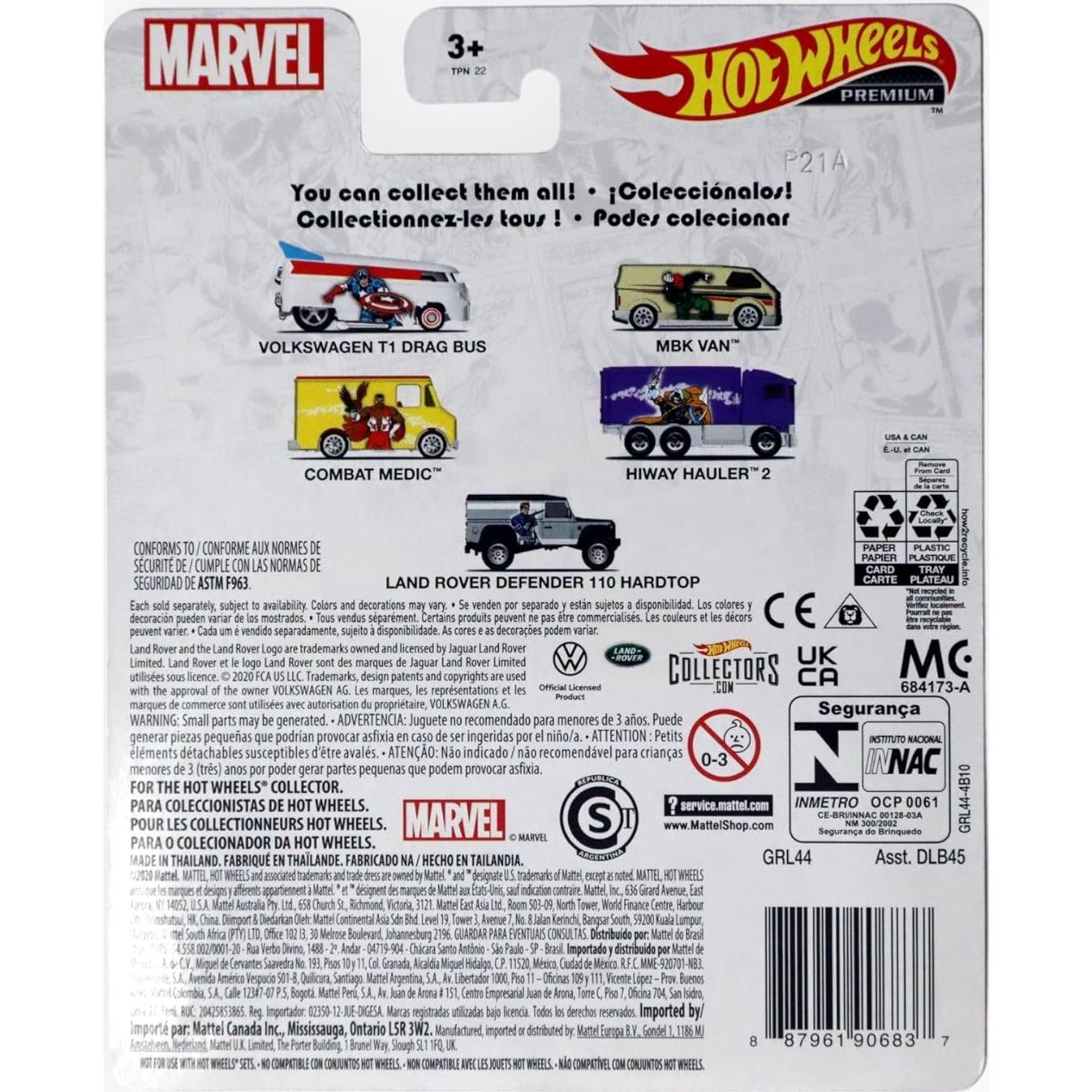 Hot Wheels Volkswagen T1 Drag Bus Capitán América 1/5