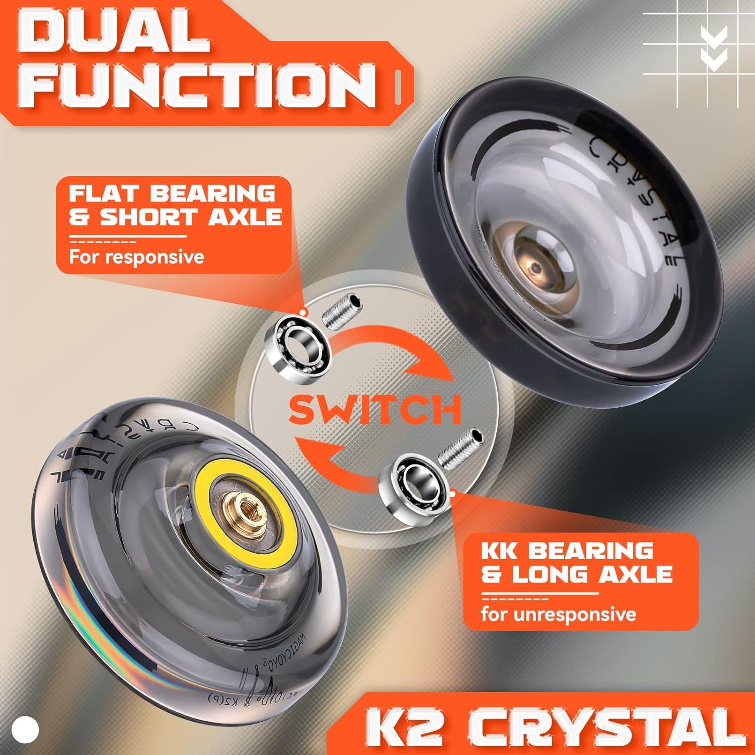 Yoyo Profesional MAGICYOYO K2 Cristal Negro + Cuerdas