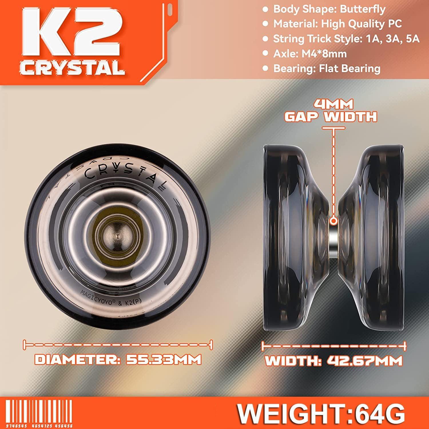 Yoyo Profesional MAGICYOYO K2 Cristal Negro + Cuerdas