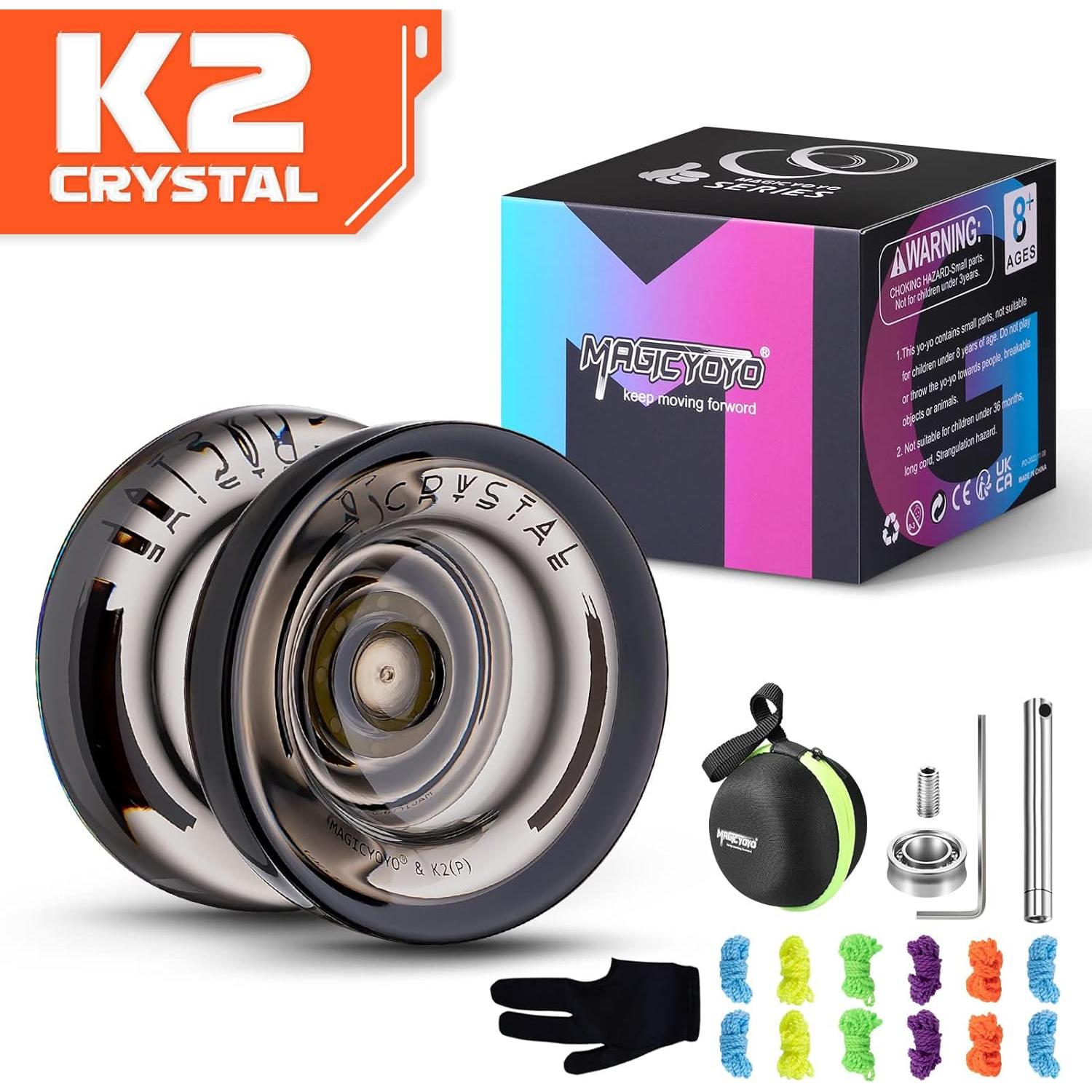 Yoyo Profesional MAGICYOYO K2 Cristal Negro + Cuerdas
