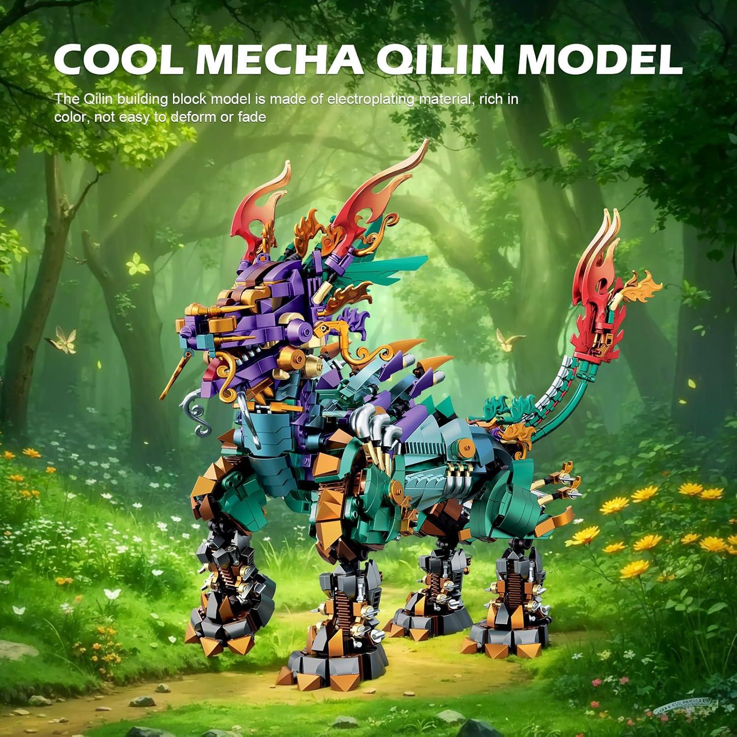 NUTCRACKER Cool Mechanical Kirin Animals Building Set, Unicorns Toy Building Set, Home Office Collectible Display Model Represents Good Luck, Easter Birthday Gift for Adult Boys Girls（1616 Pieces）